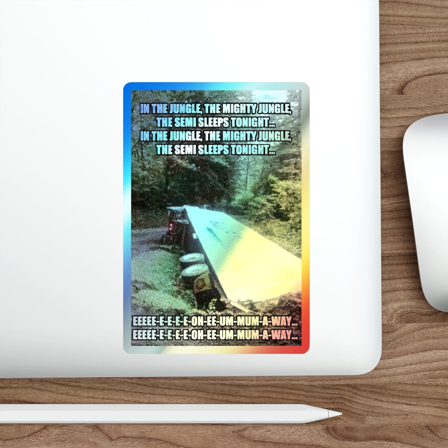 Semi Sleeps Holographic Sticker
