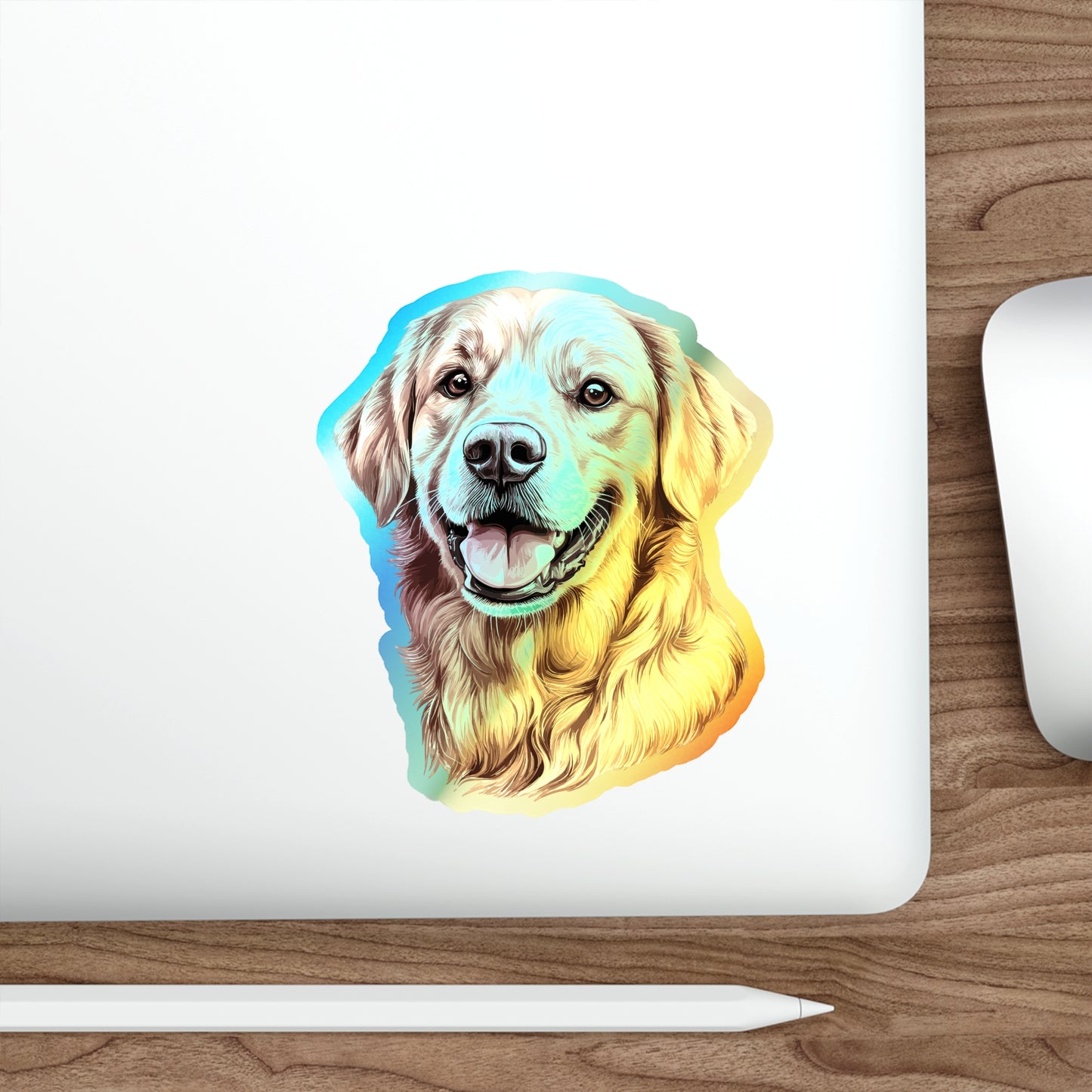 Golden Head Holographic Sticker