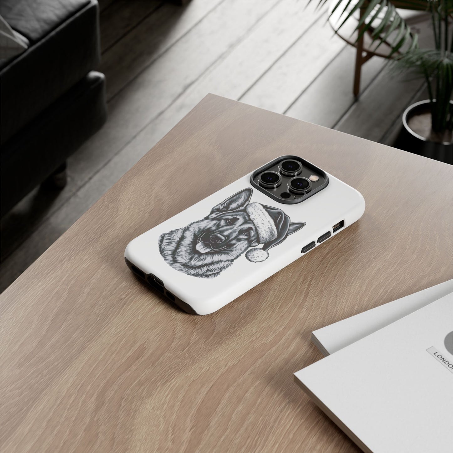 Santa Paws German Shepherd iPhone Case