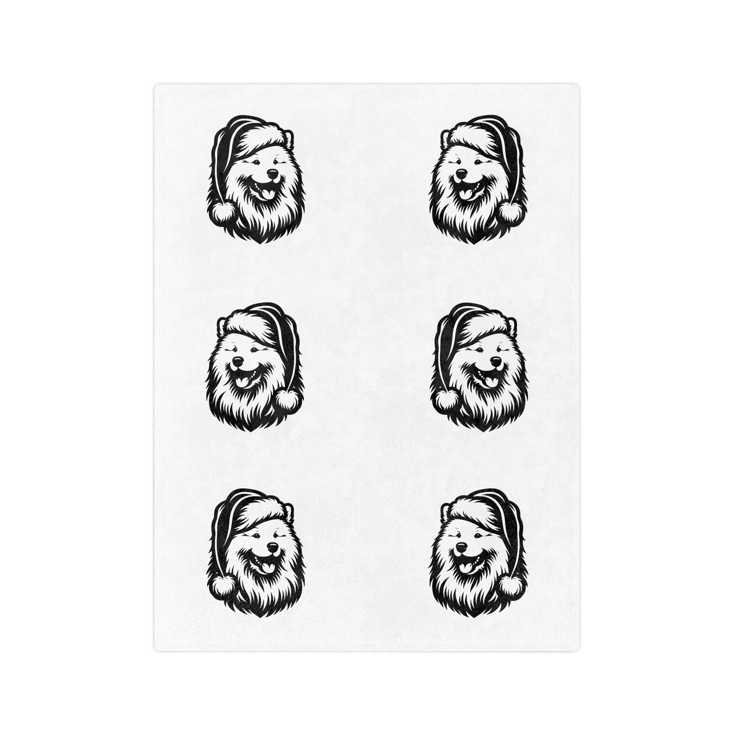 Santa Paws Samoyed Velveteen Microfiber Blanket