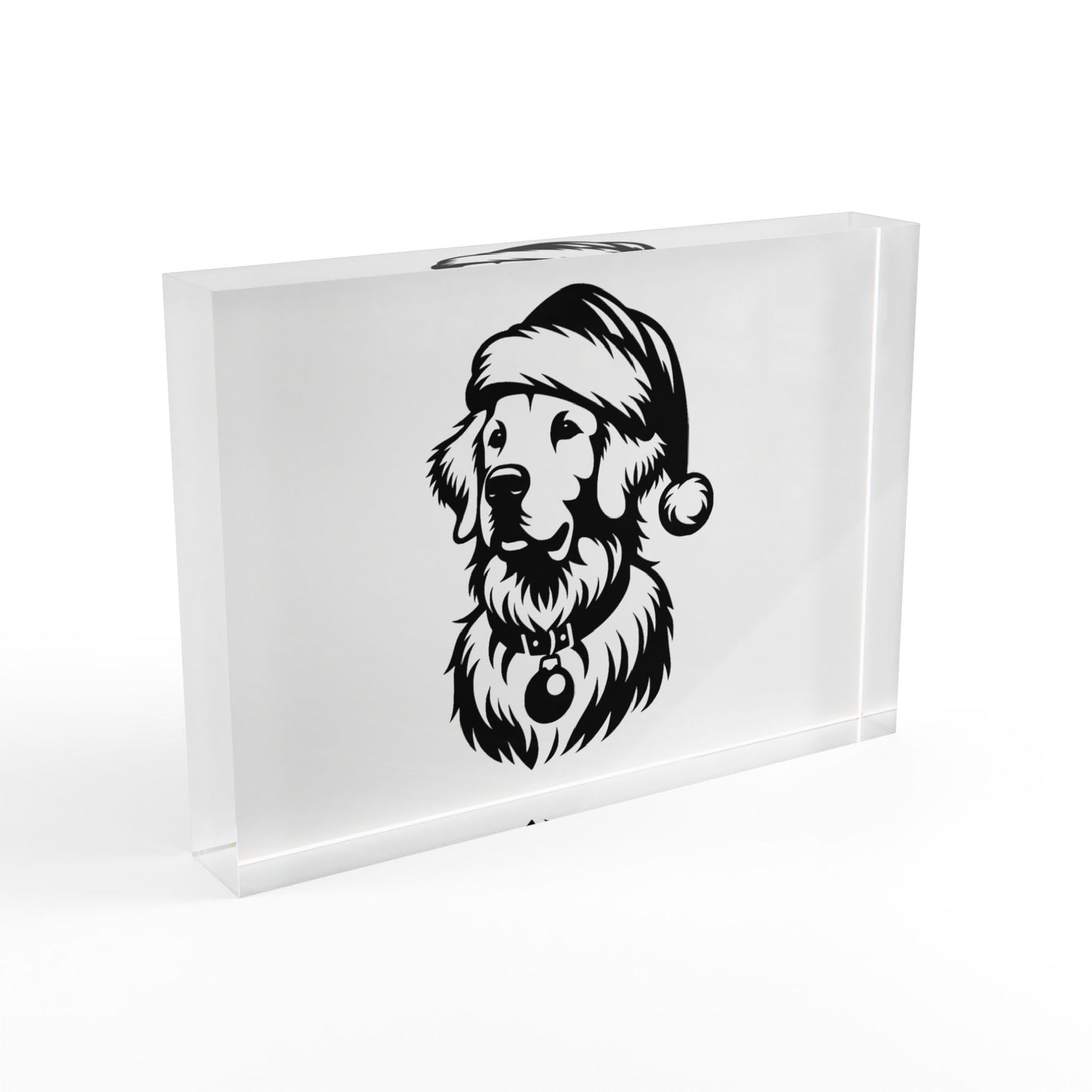 Santa Paws Golden Acrylic Photo Block