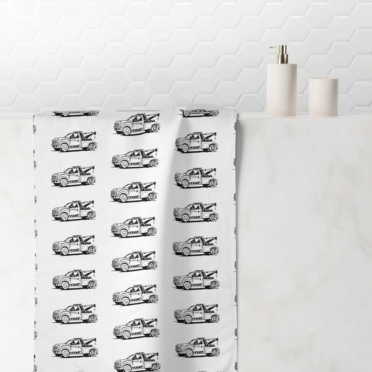 Wheel Lift Tow Truck Mink-Cotton Beach Towel