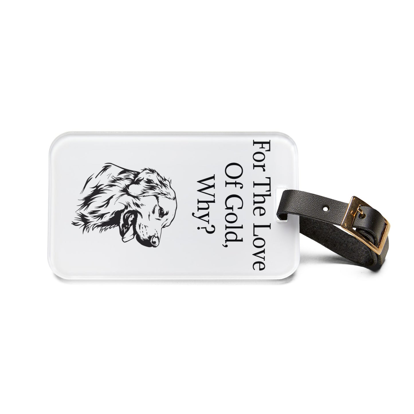 For The Love Of Gold Leather Strap Luggage Tag