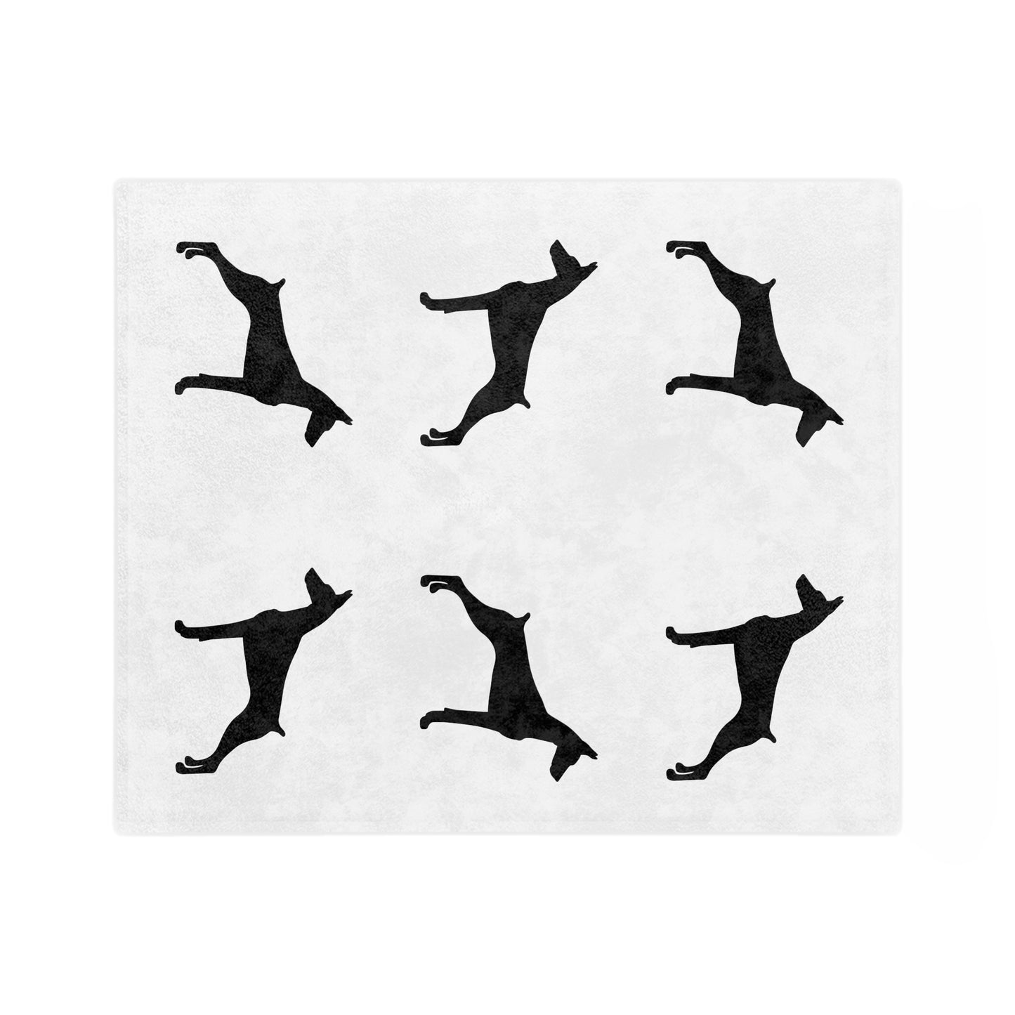 Doberman Silhouette Velveteen Microfiber Blanket