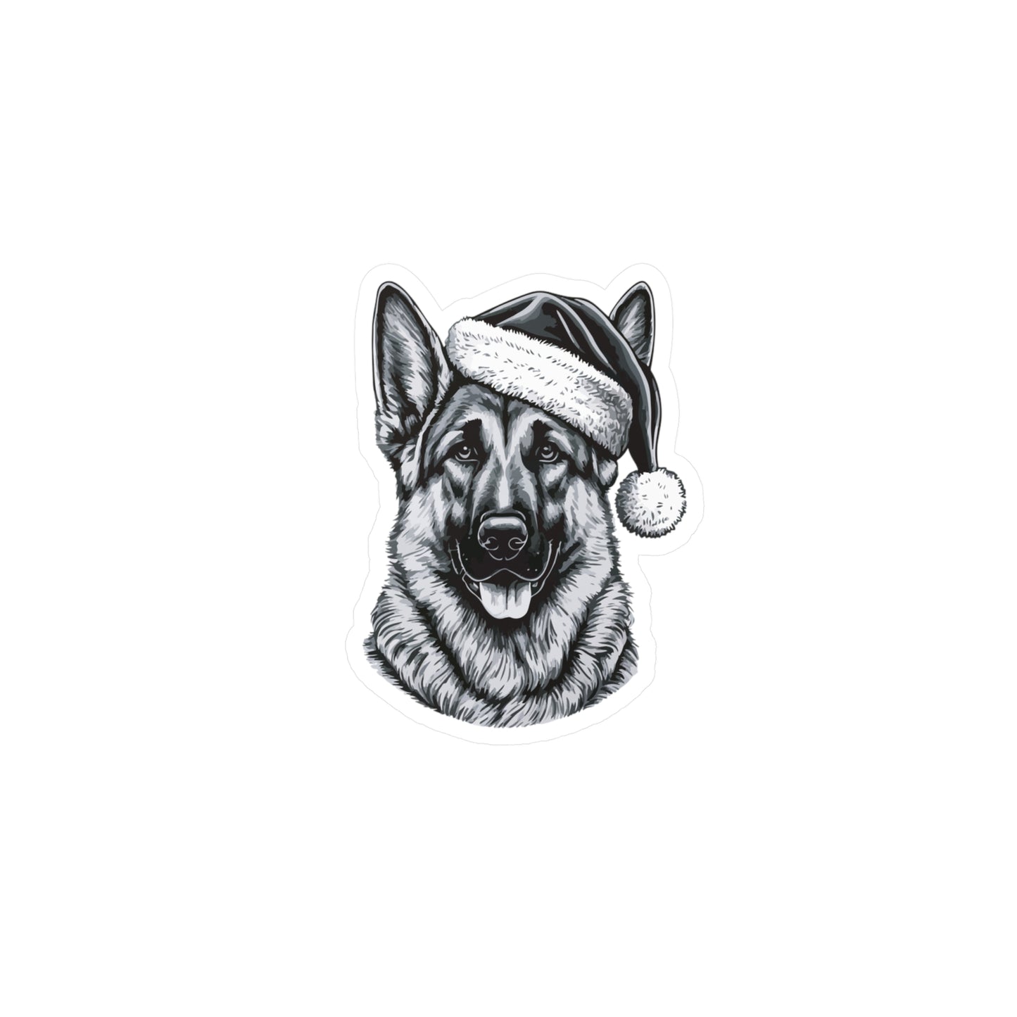 Santa Paws German Shepherd Vinyl Decal