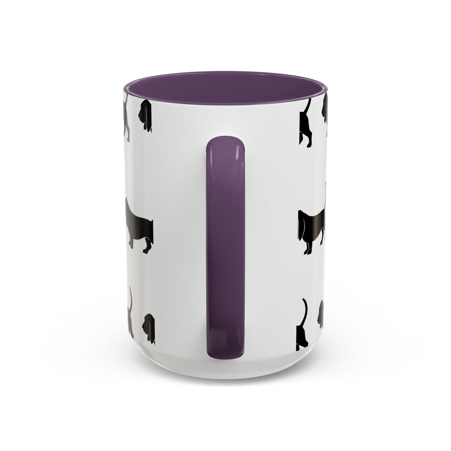 Basset Hound Silhouette 2-Tone Coffee Mug