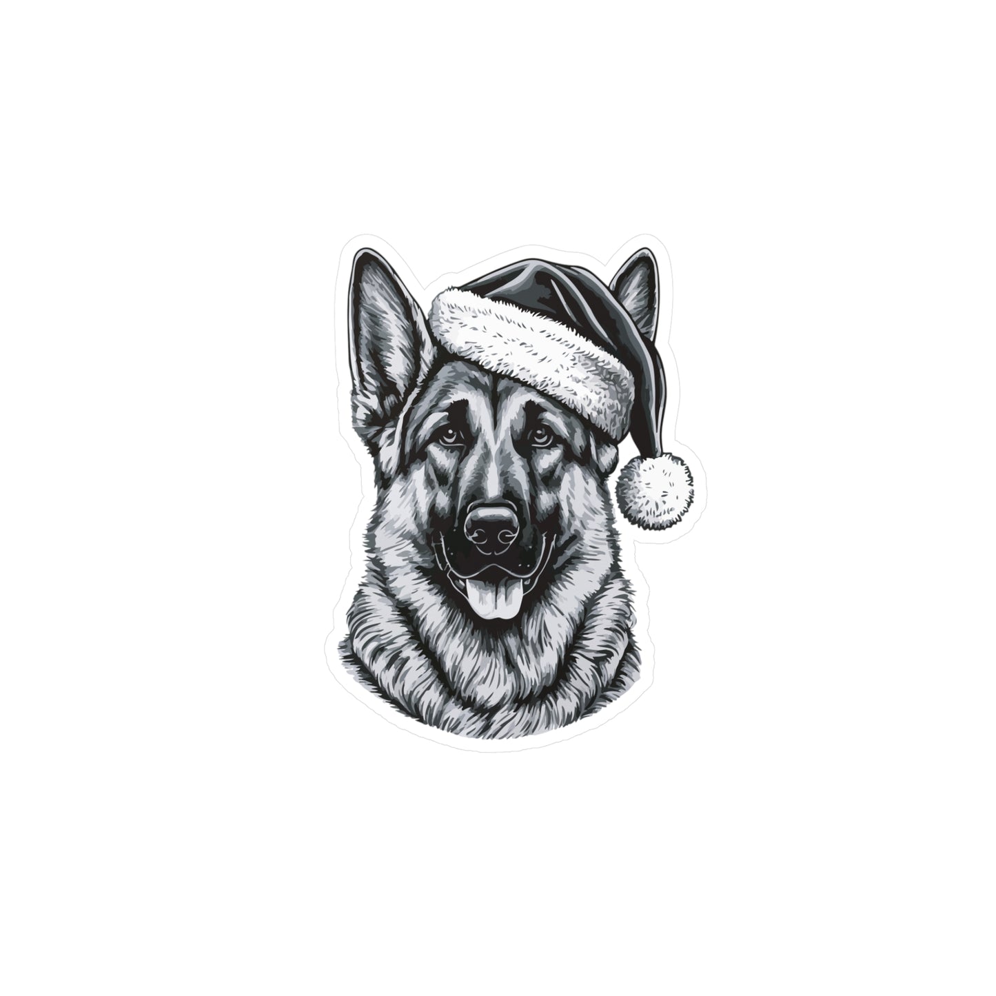 Santa Paws German Shepherd Vinyl Decal