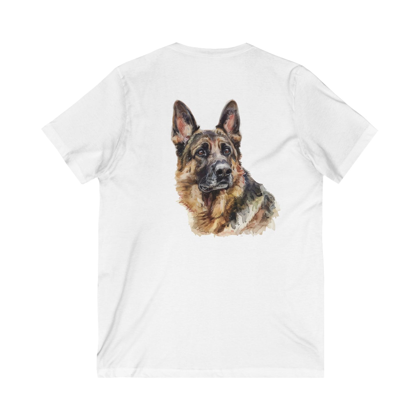 German Shepherd Head Unisex Short Sleeve V-Neck Tee