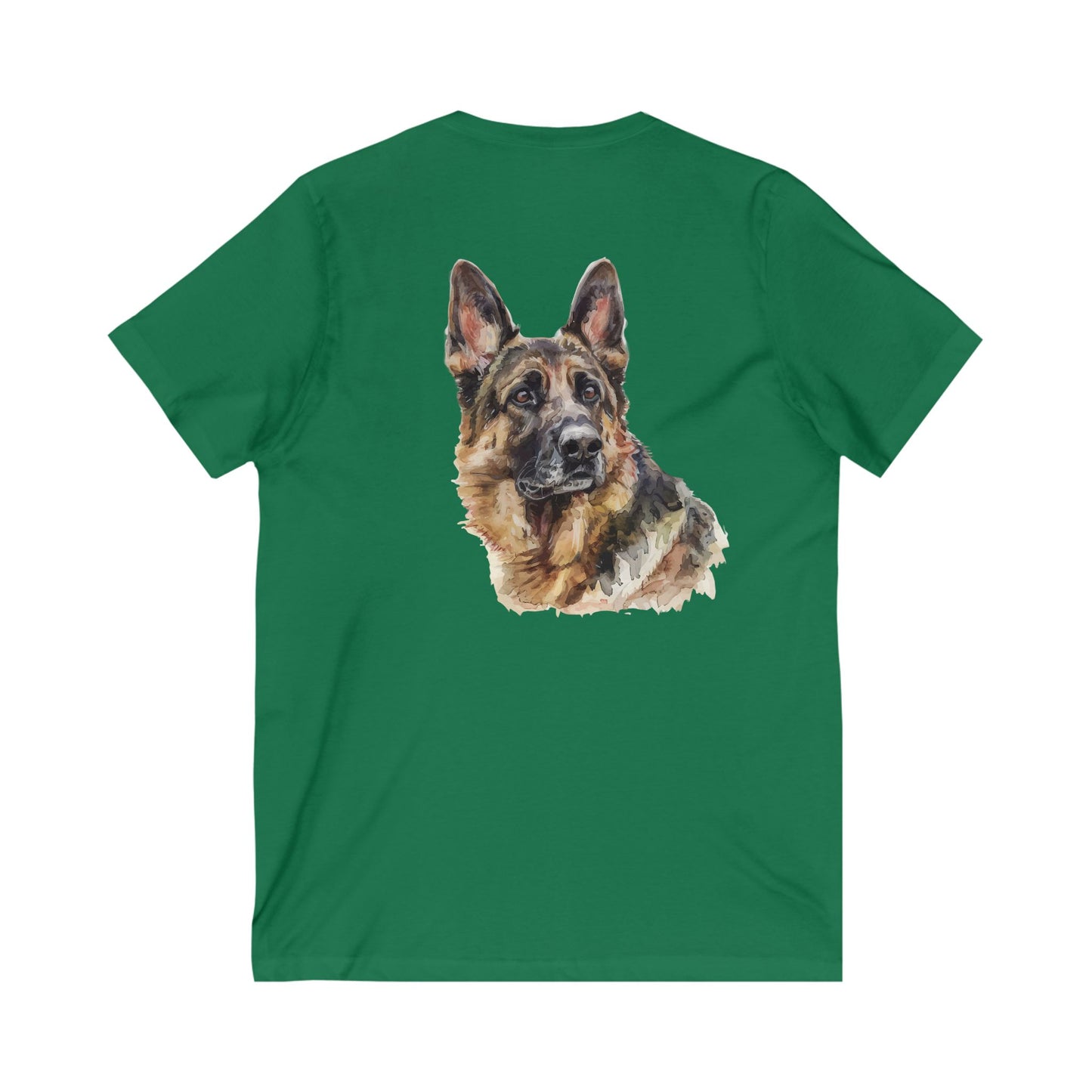 German Shepherd Head Unisex Short Sleeve V-Neck Tee