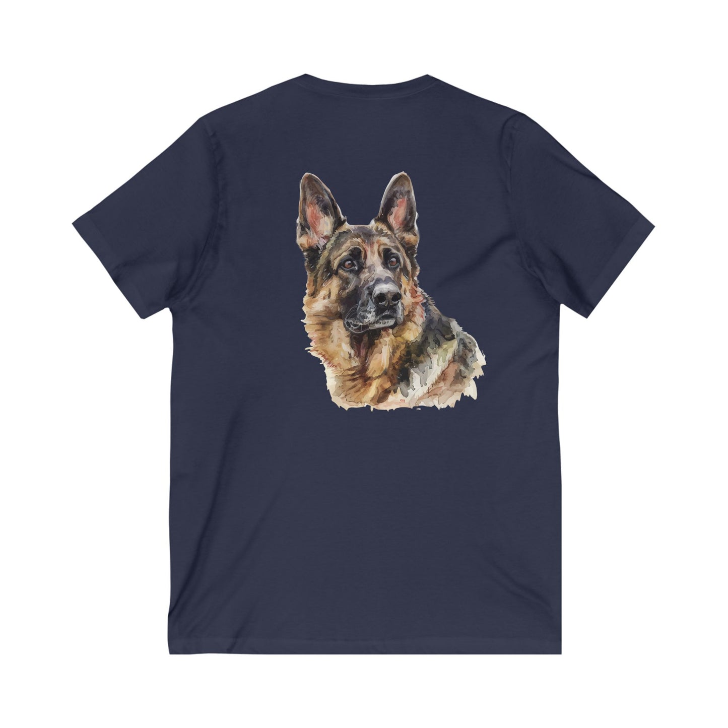 German Shepherd Head Unisex Short Sleeve V-Neck Tee