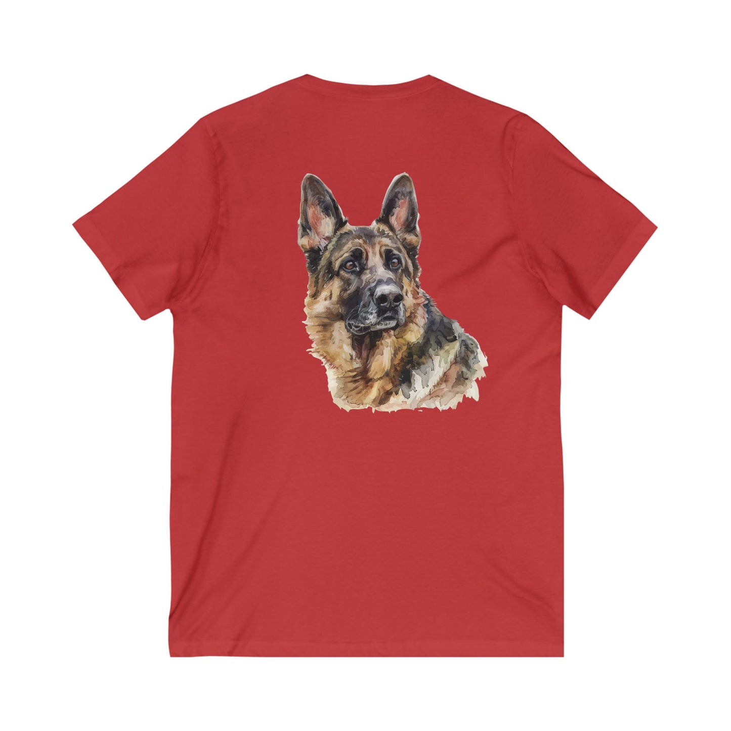 German Shepherd Head Unisex Short Sleeve V-Neck Tee