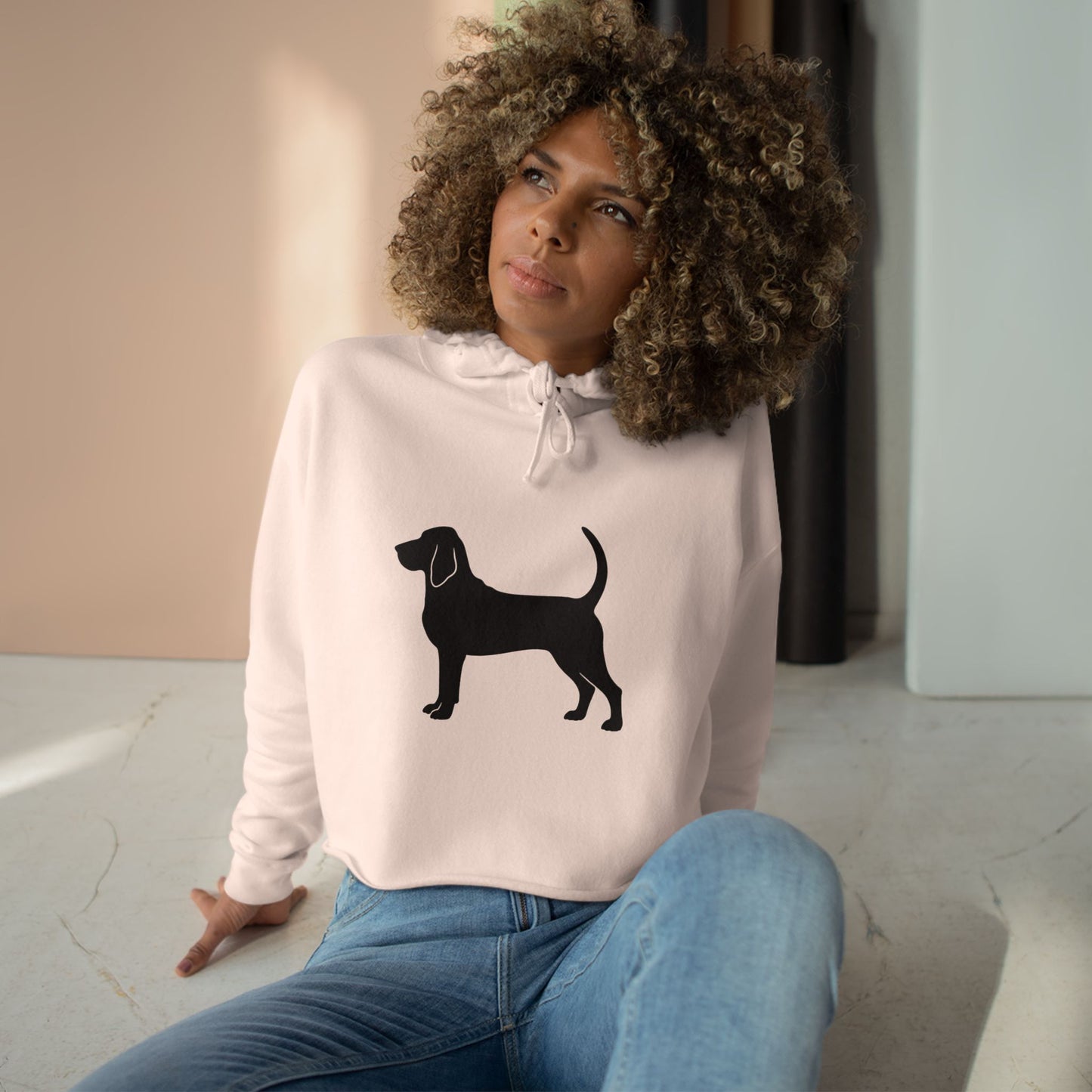 Bloodhound Silhouette Women's Crop Hoodie