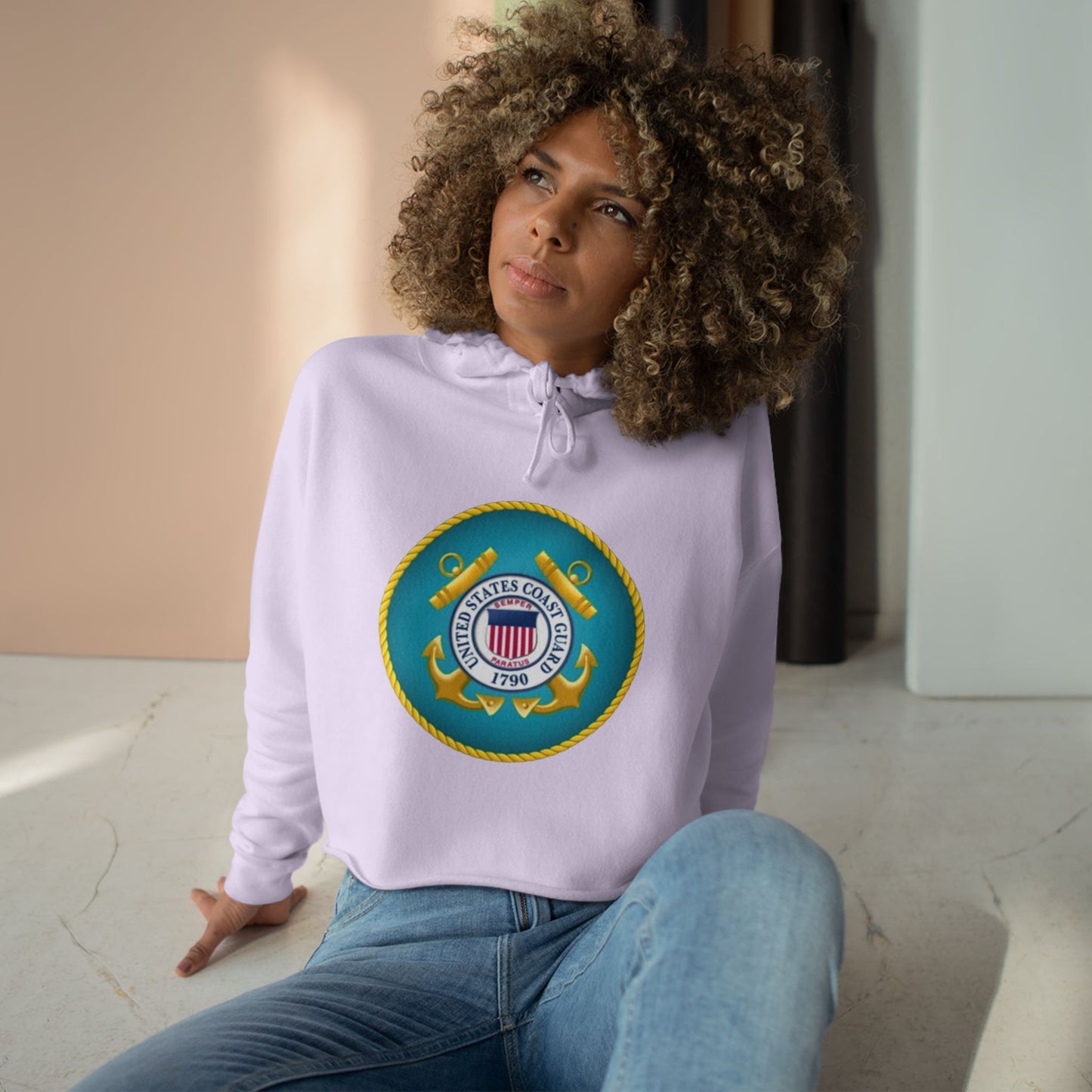US Coast Guard Women's Crop Hoodie