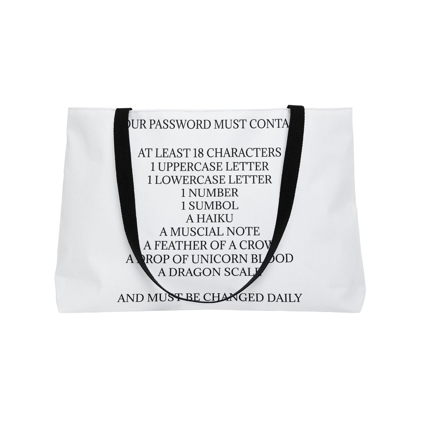 Password Weekender Tote Bag