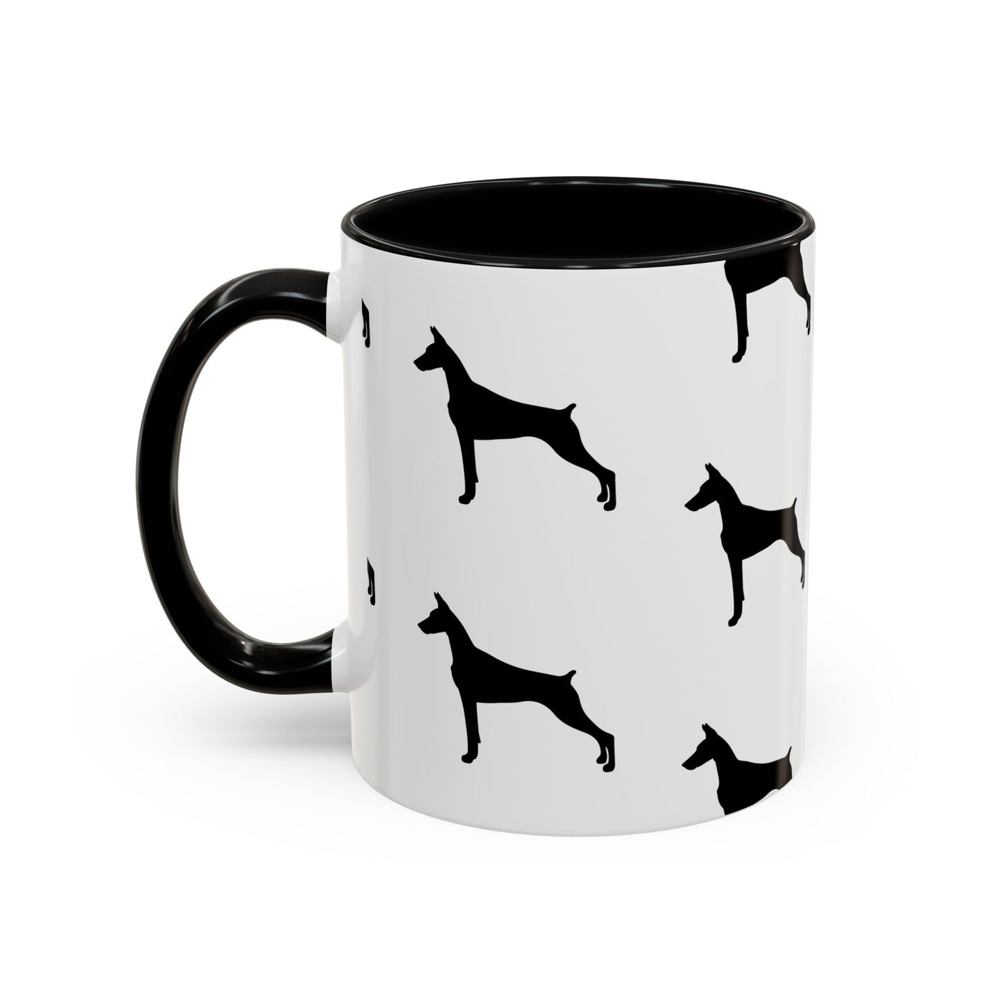 Doberman Silhouette 2-Tone Coffee Mug