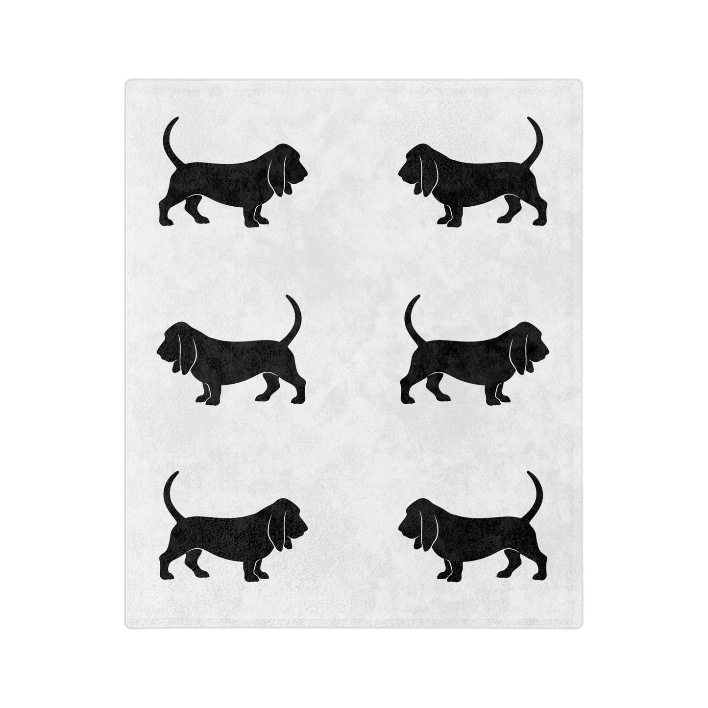 Basset Hound Silhouette Velveteen Microfiber Blanket