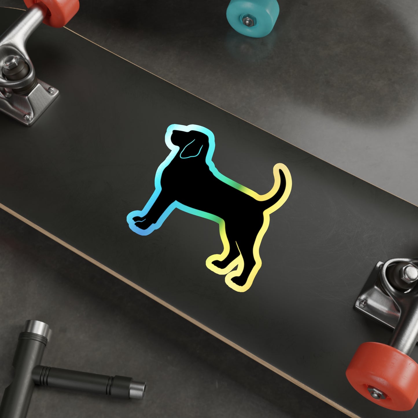 Bloodhound Silhouette Holographic Sticker