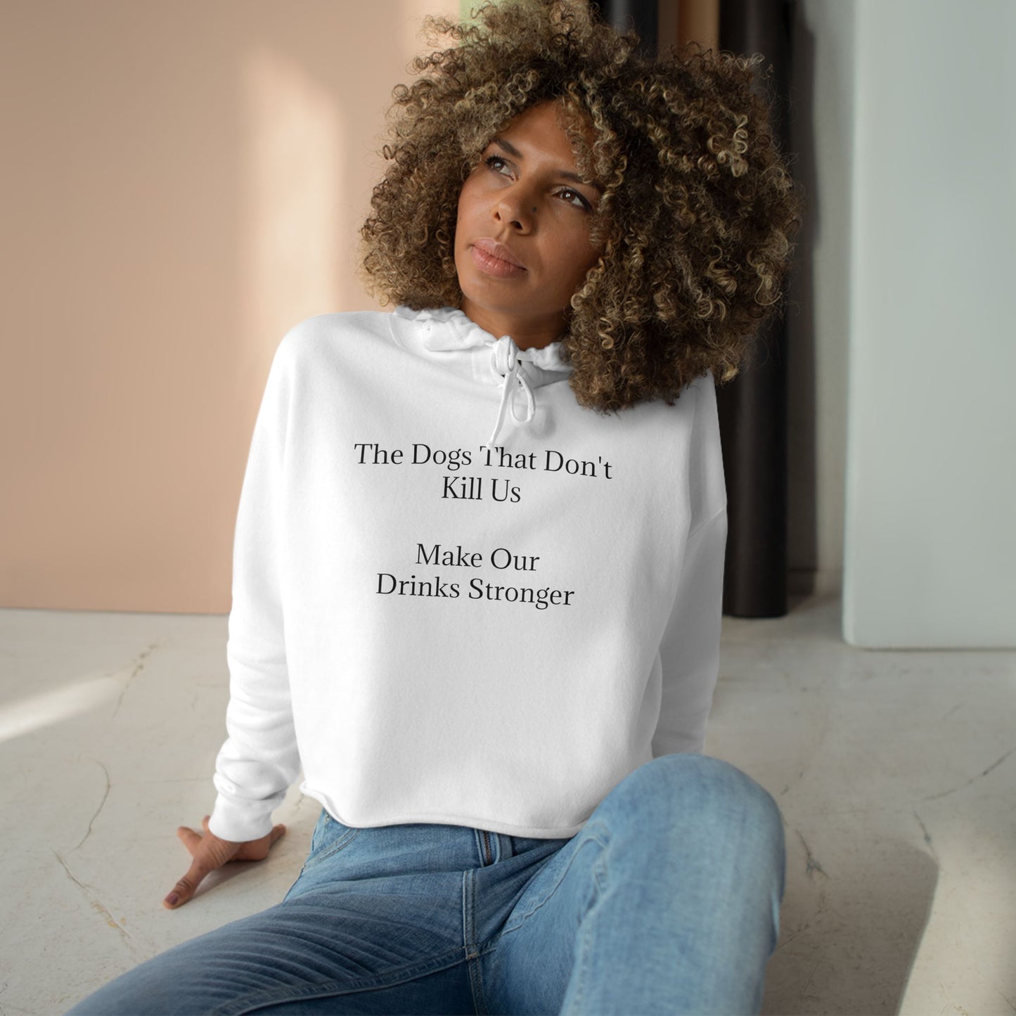 Drinks Stronger Women's Crop Hoodie