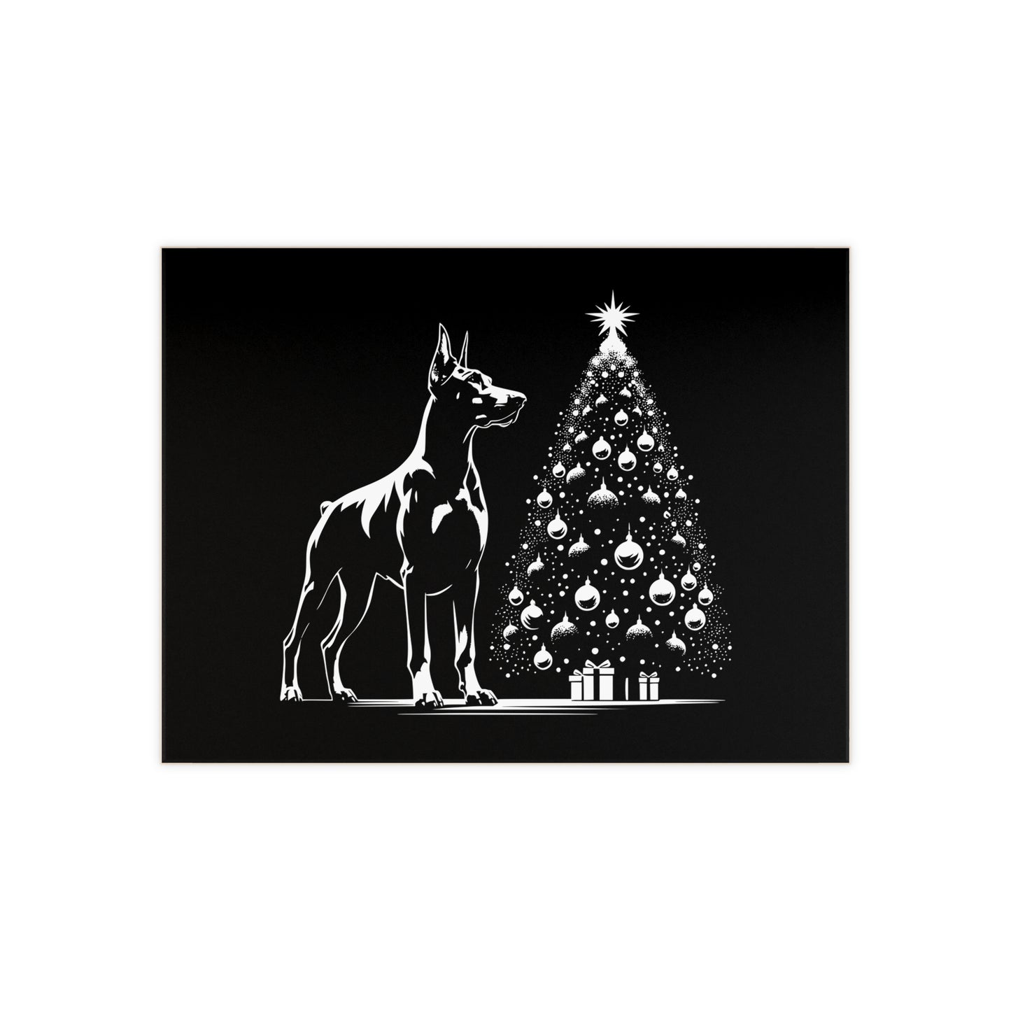 Doberman Christmas Tree Ceramic Photo Tile