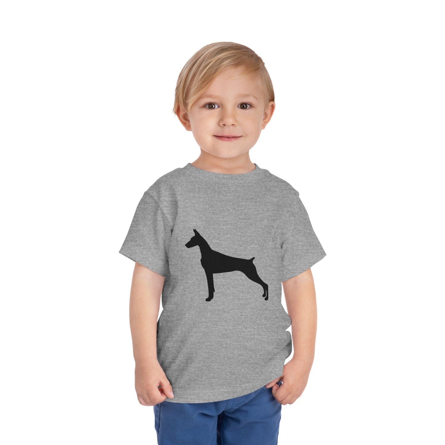 Doberman Silhouette Toddler Unisex Short Sleeve Crewneck Tee