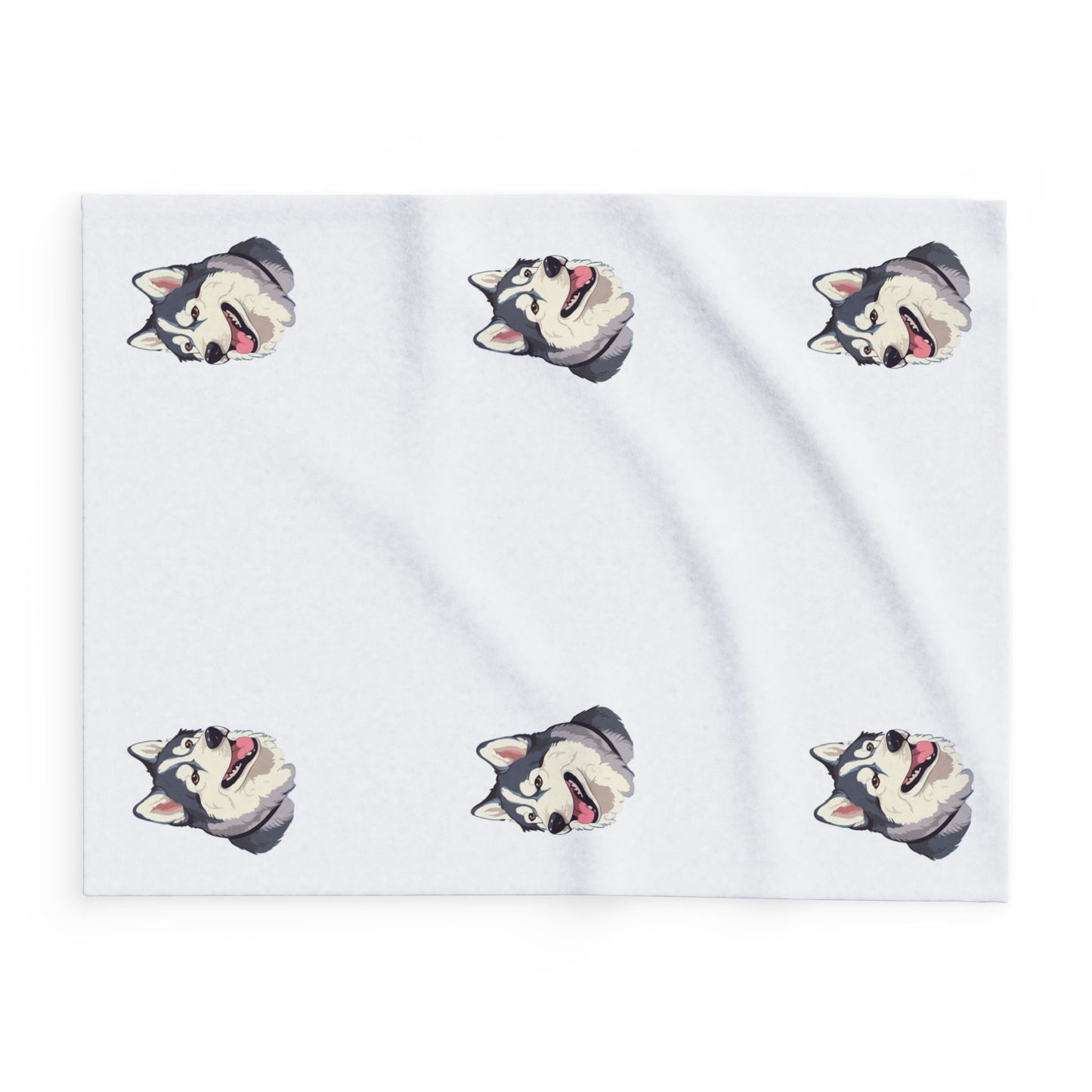 Malamute Head Arctic Fleece Blanket