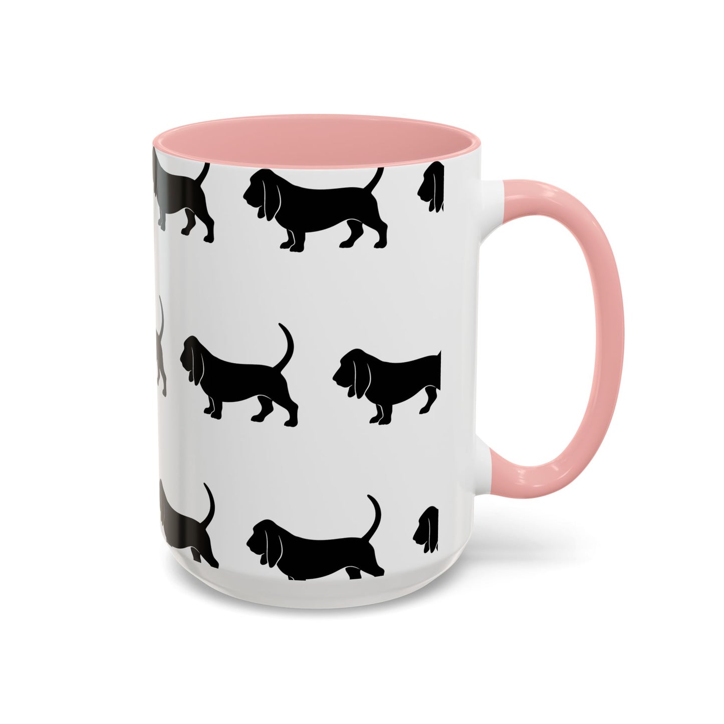 Basset Hound Silhouette 2-Tone Coffee Mug