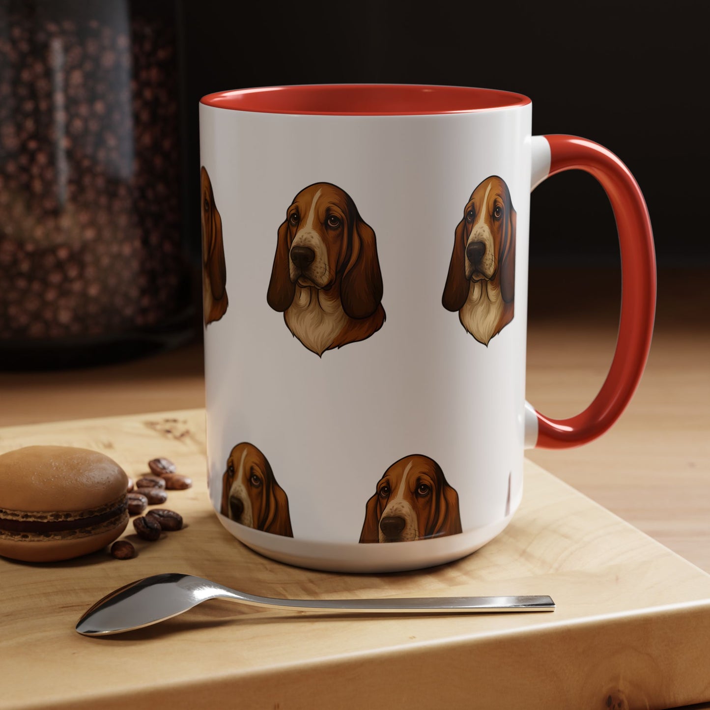 Basset Hound Head 2-Tone Coffee Mug