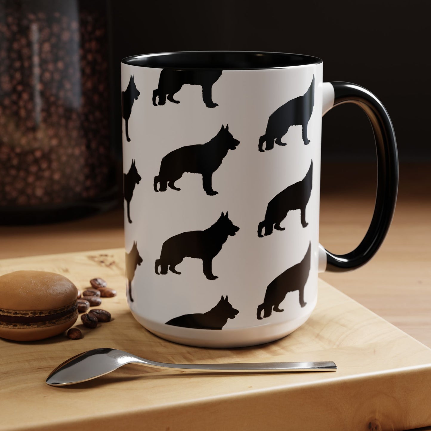 German Shepherd Silhouette 2-Tone Coffee Mug