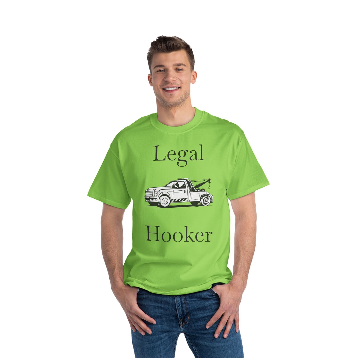 Legal H**ker Wheel Lift Tow Truck Men's Short-Sleeve Crewneck Tee