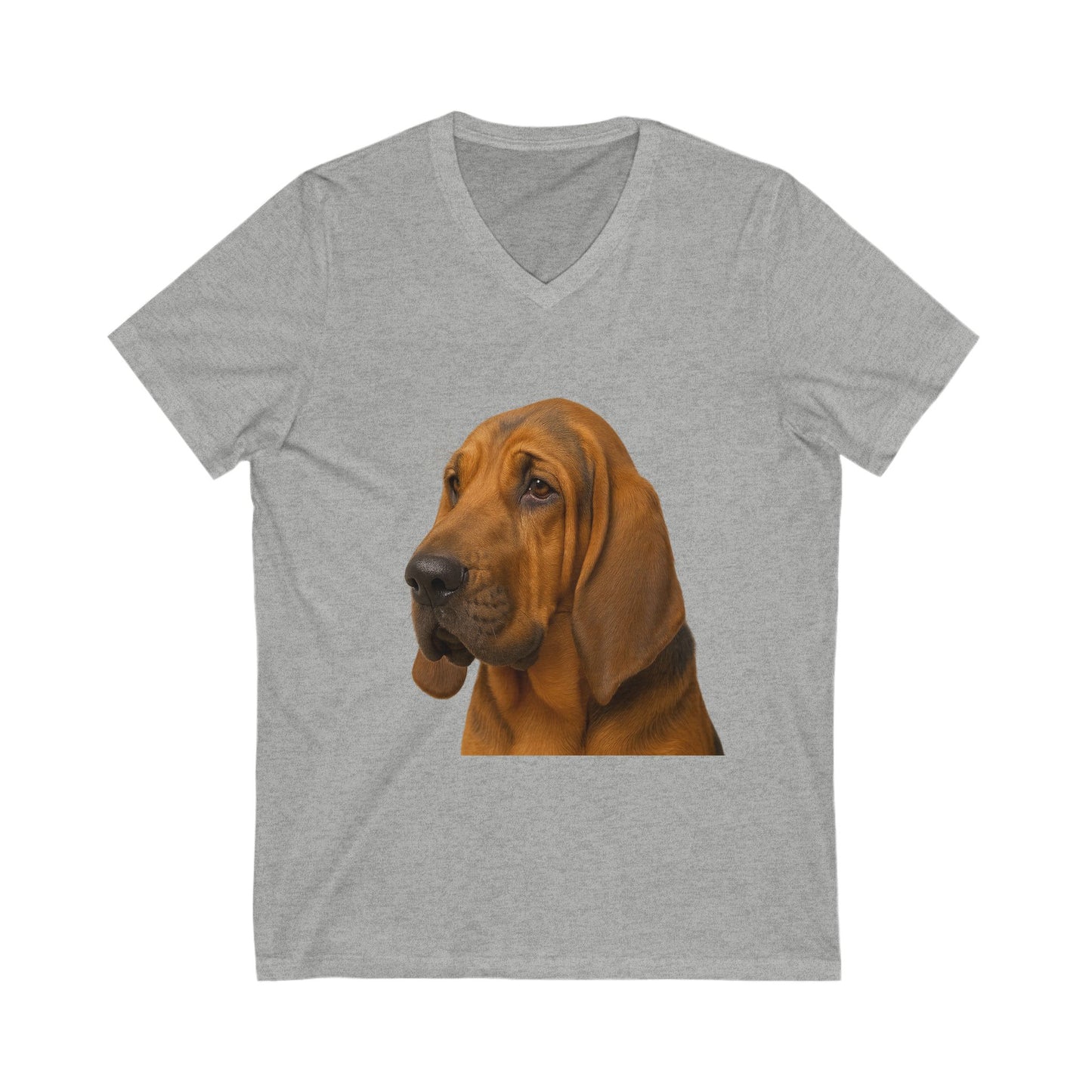 Bloodhound Head Unisex Short Sleeve V-Neck Tee