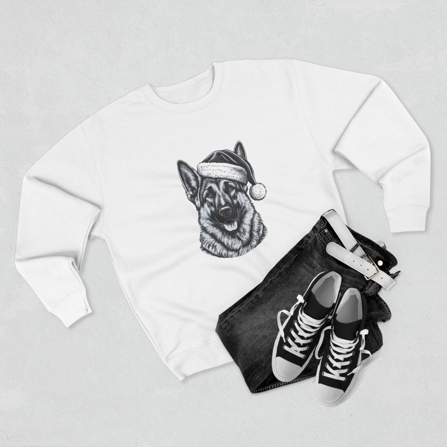 Santa Paws German Shepherd Unisex Crewneck Sweatshirt