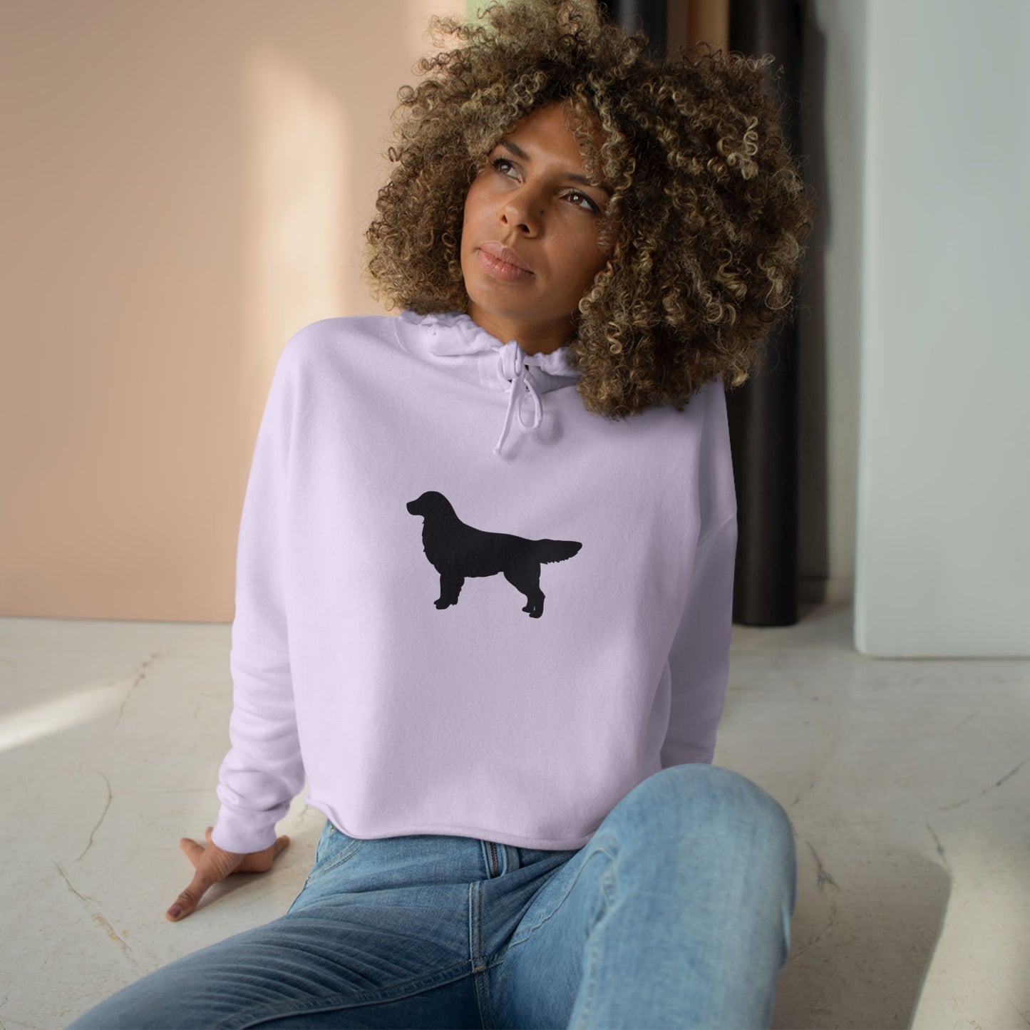 Golden Silhouette Women's Crop Hoodie