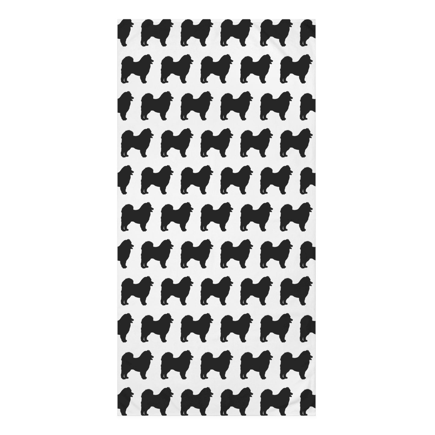 Samoyed Silhouette Mink-Cotton Beach Towel