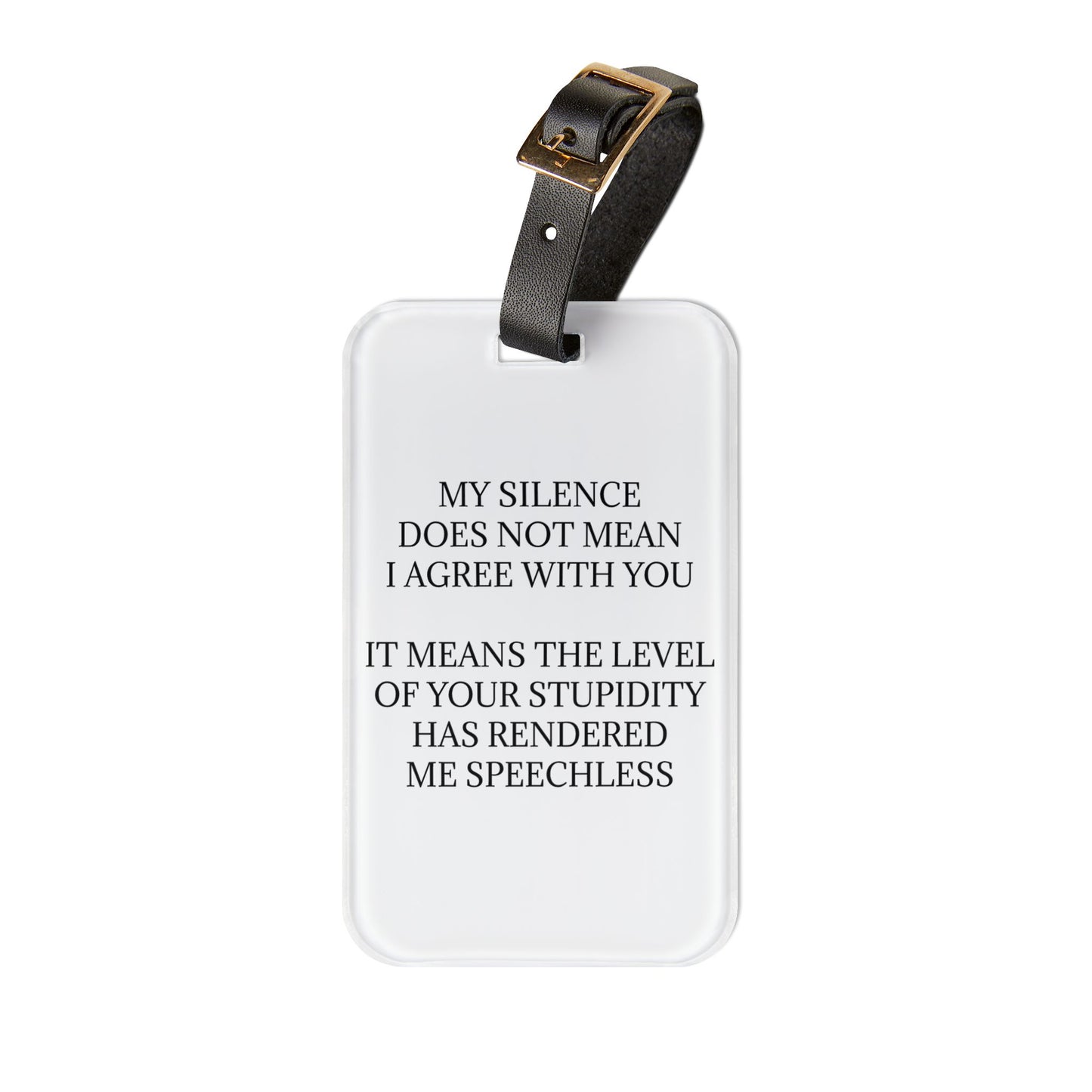 Speechless Leather Strap Luggage Tag