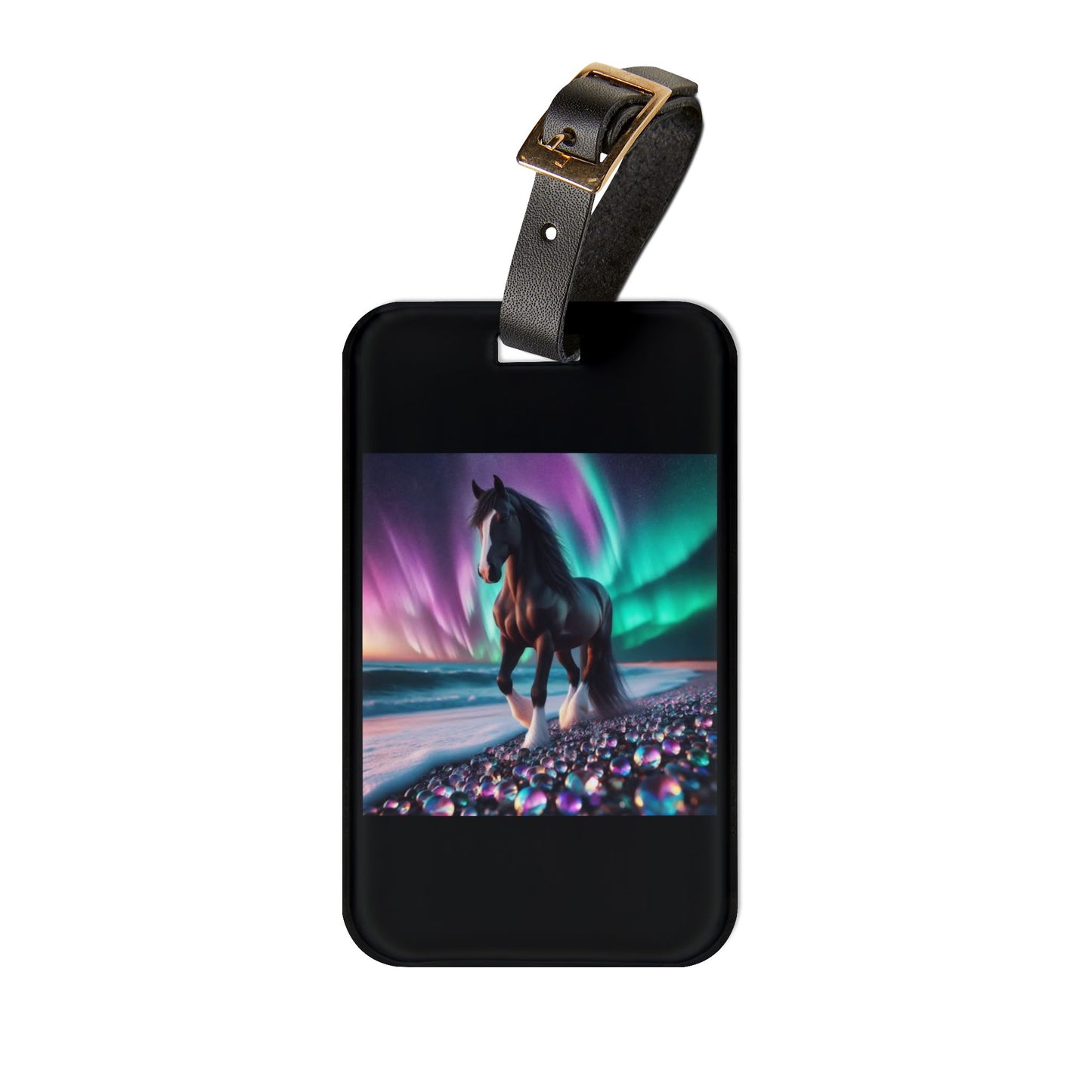 Midnight Magic Leather Strap Luggage Tag
