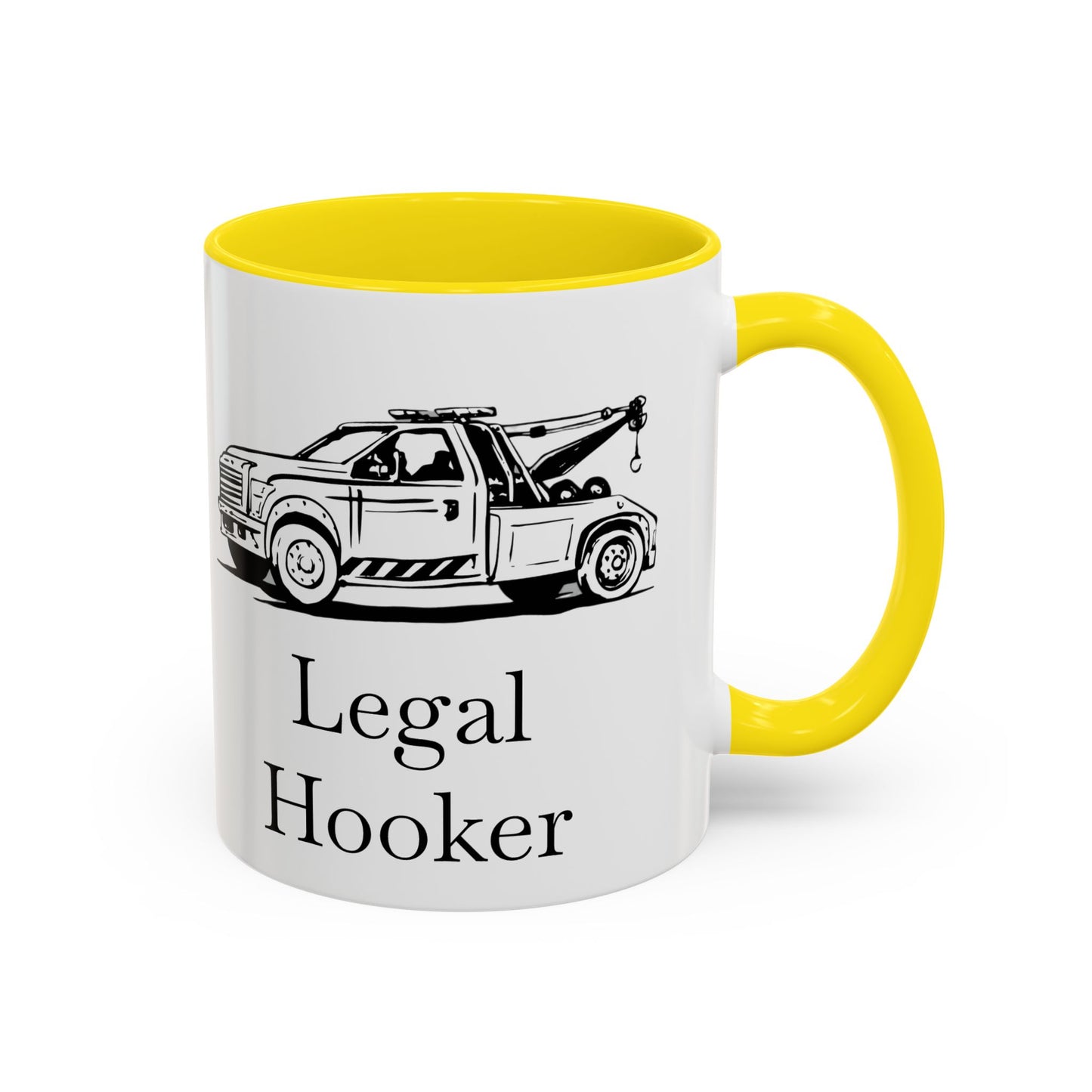 Legal H**ker Wheel Lift Tow Truck 2-Tone Coffee Mug