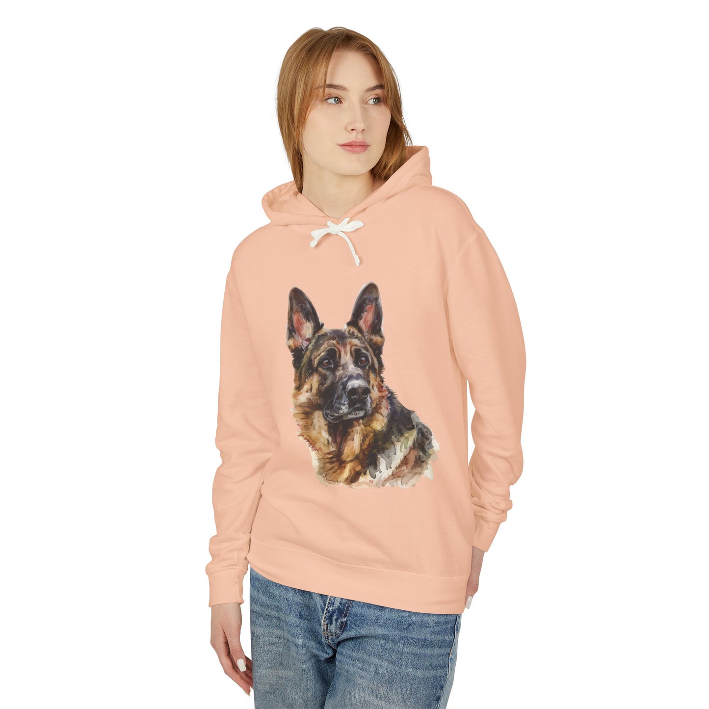 German Shepherd Head Unisex Lightweight Hoodie