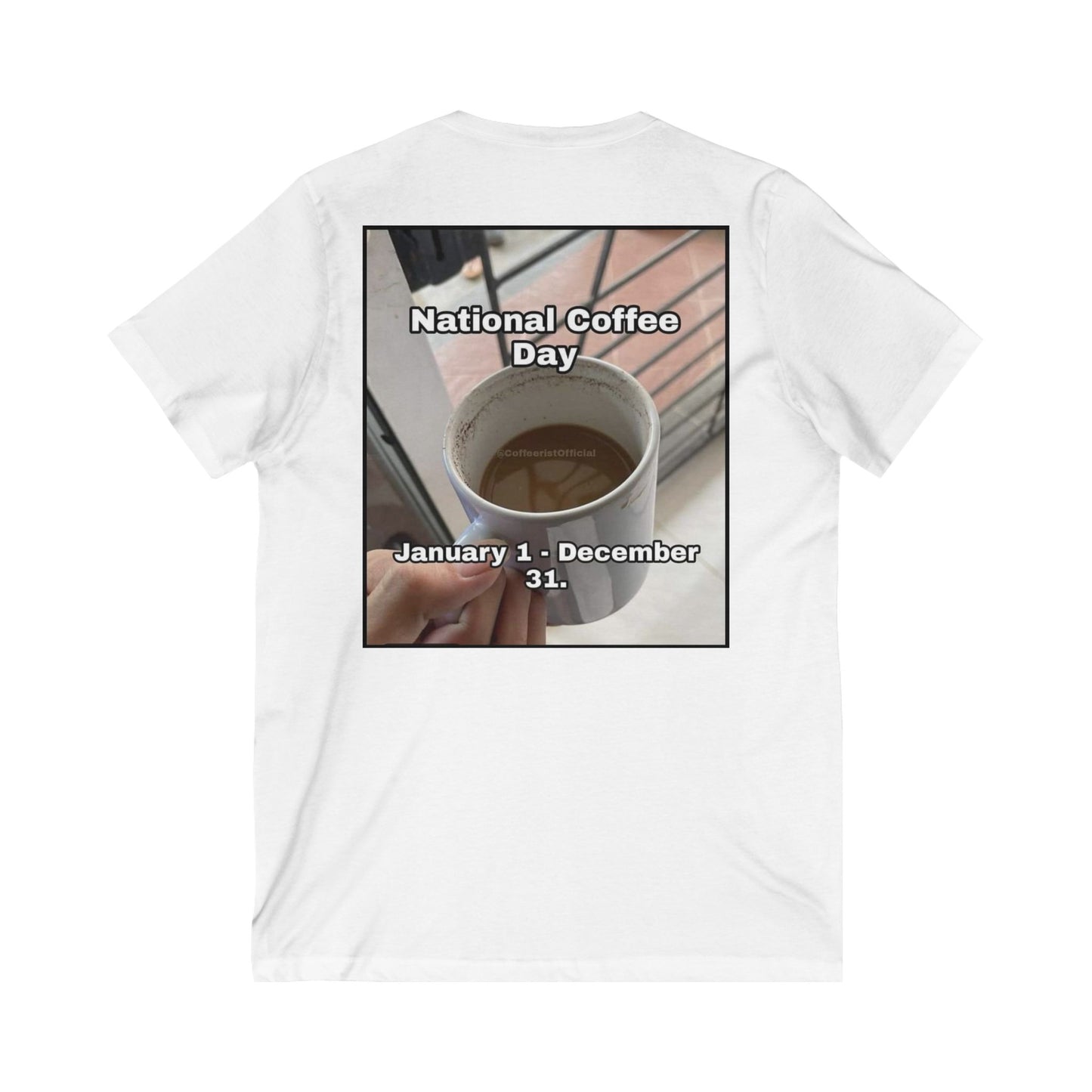 National Coffee Day Unisex Short Sleeve V-Neck Tee