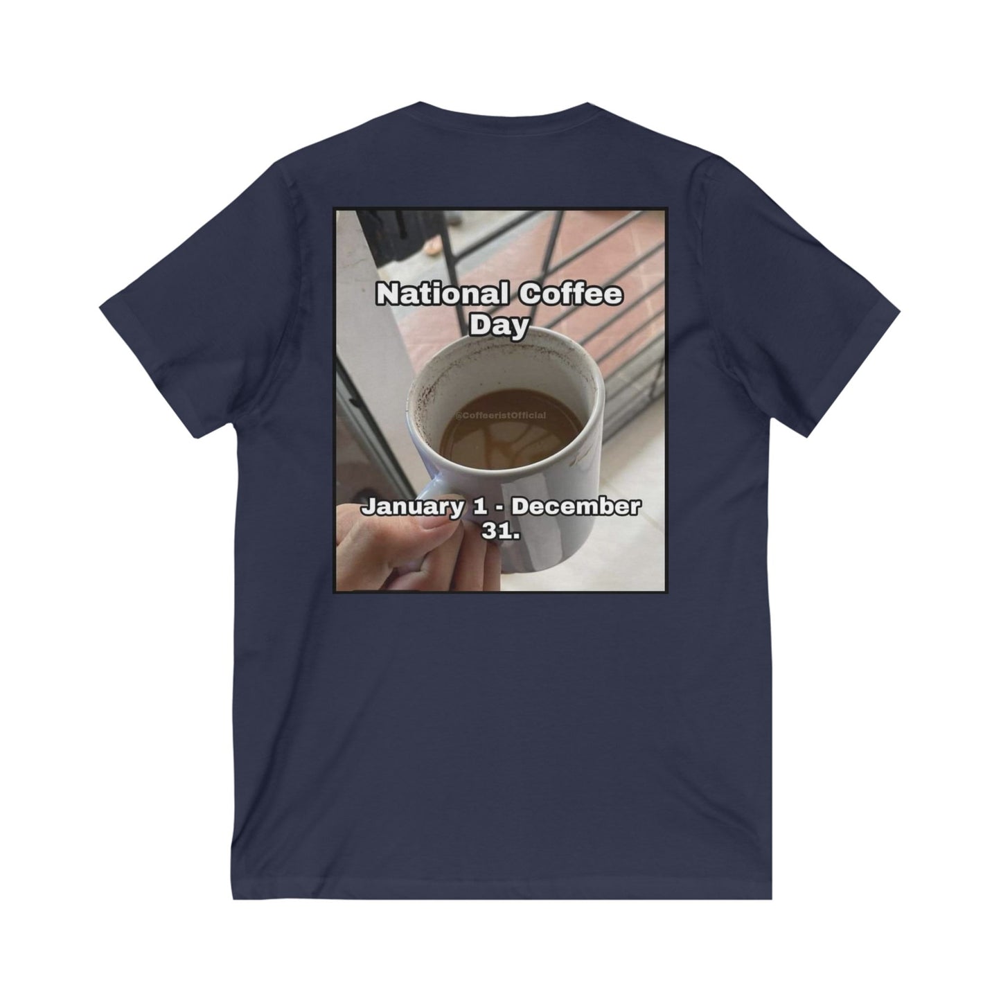 National Coffee Day Unisex Short Sleeve V-Neck Tee