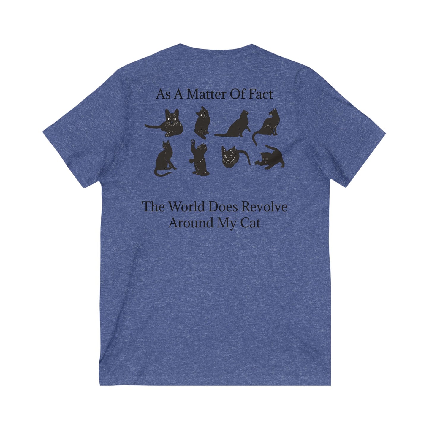 Matter Of Fact Cat Unisex Short Sleeve V-Neck Tee