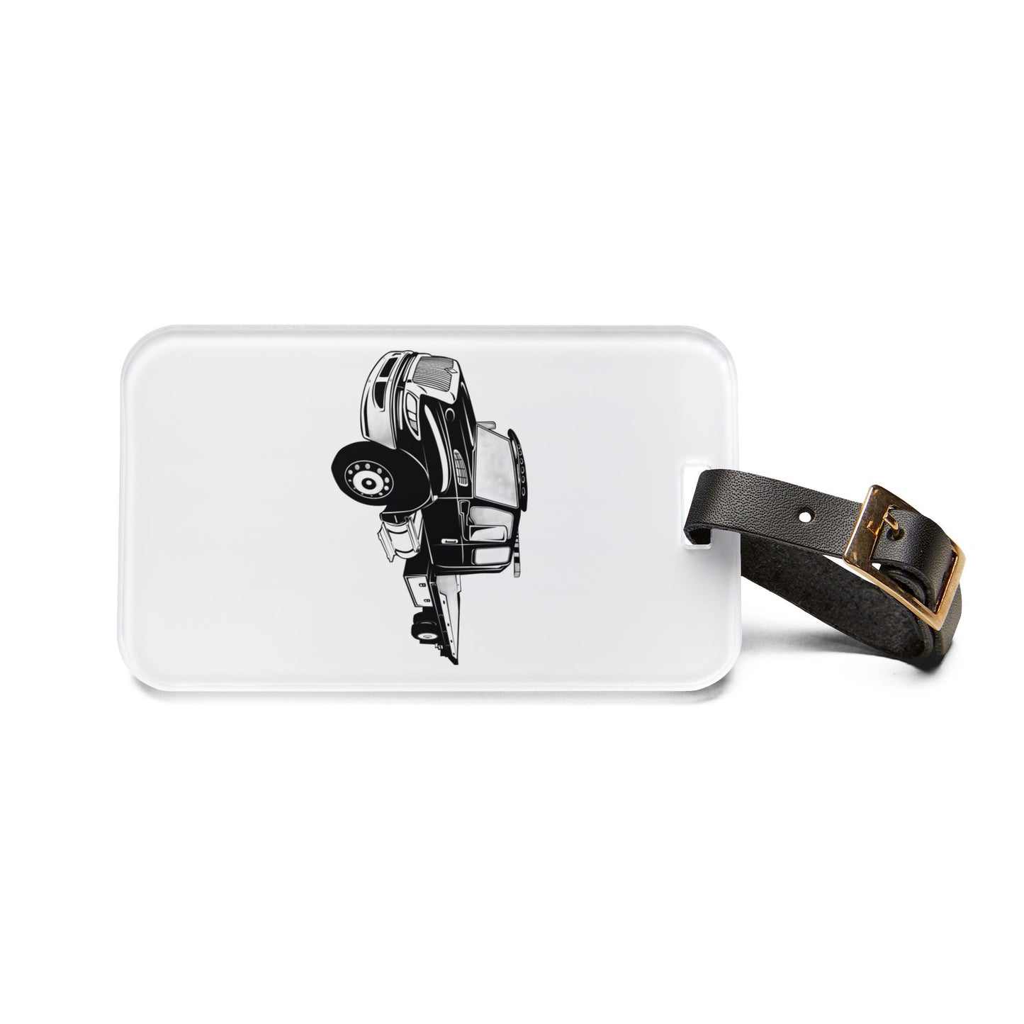 Flatbed Tow Truck Leather Strap Luggage Tag