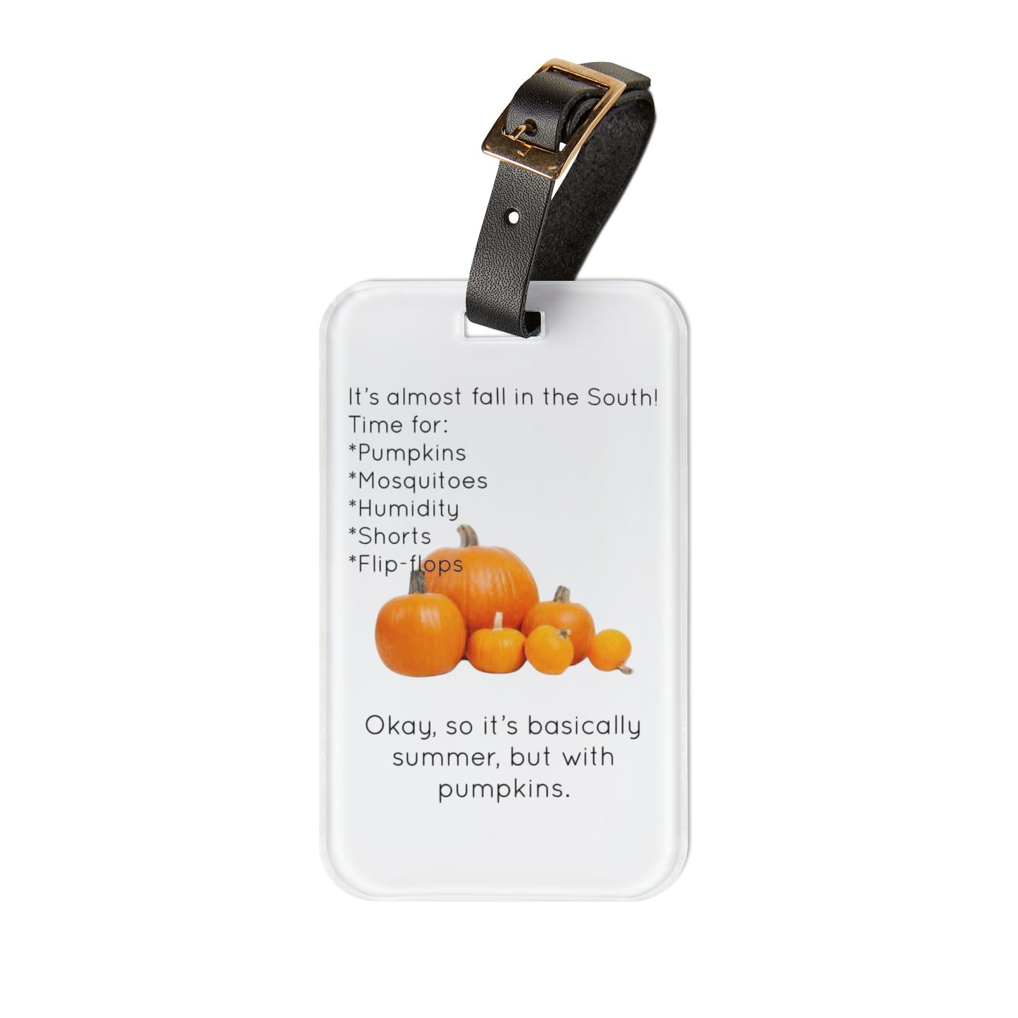 Fall In The South Leather Strap Luggage Tag