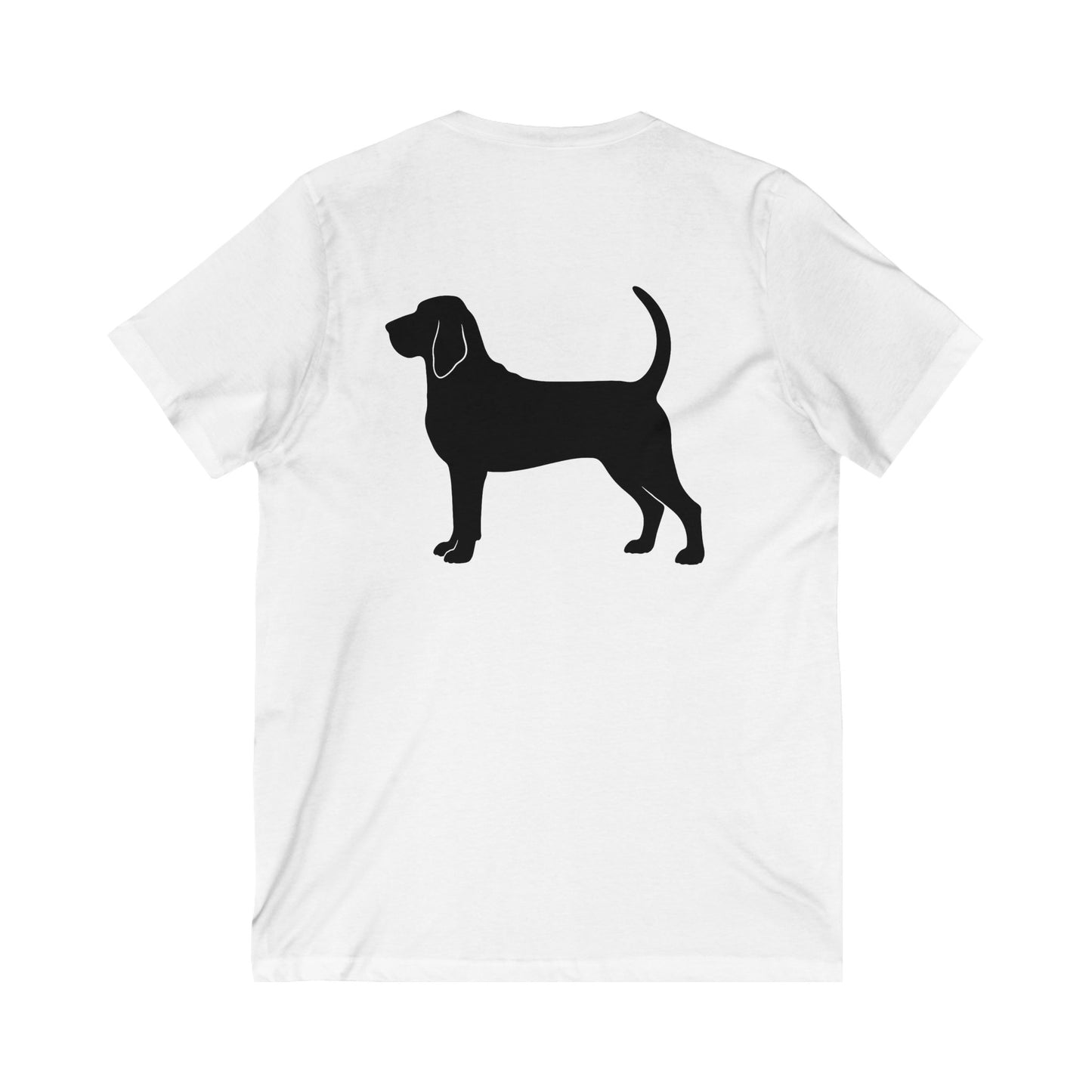 Bloodhound Silhouette Unisex Short Sleeve V-Neck Tee
