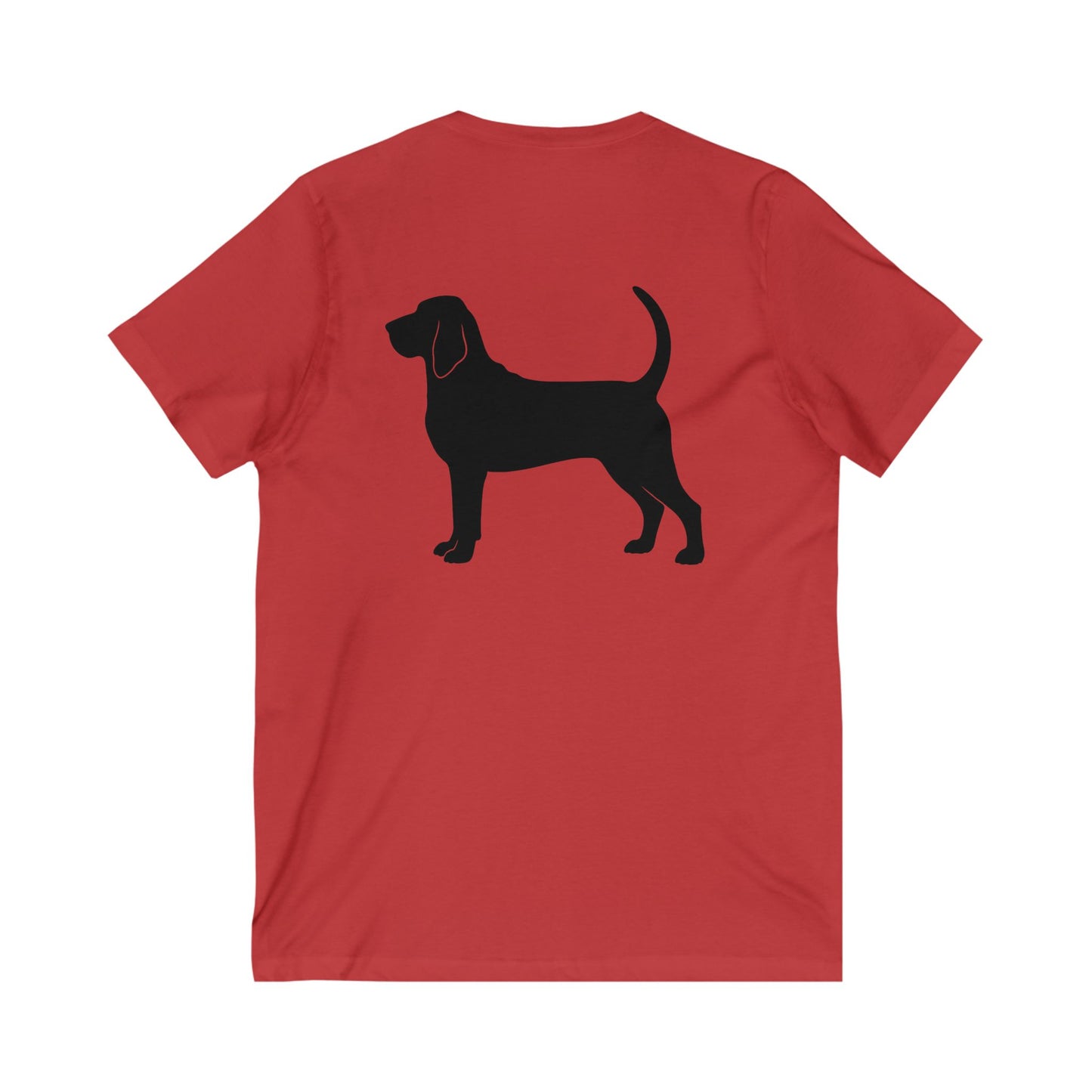 Bloodhound Silhouette Unisex Short Sleeve V-Neck Tee