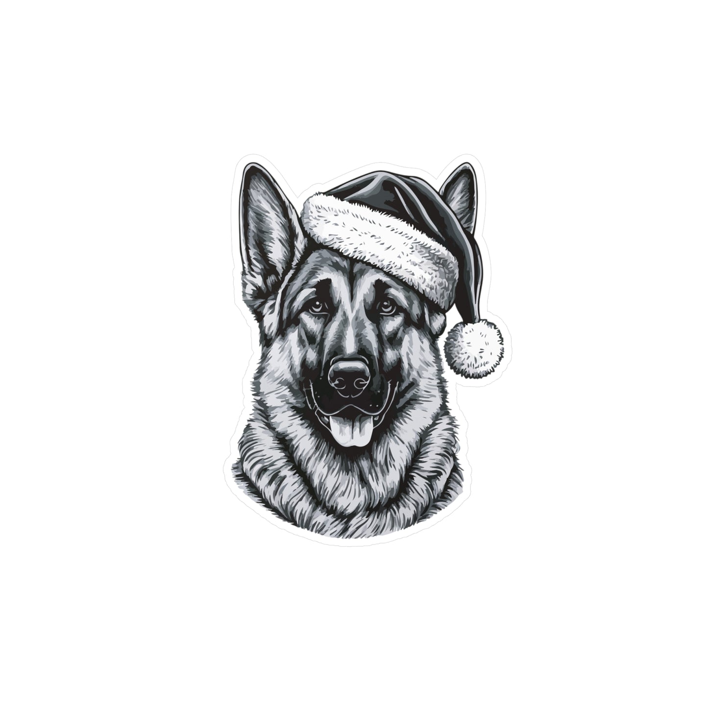 Santa Paws German Shepherd Vinyl Decal
