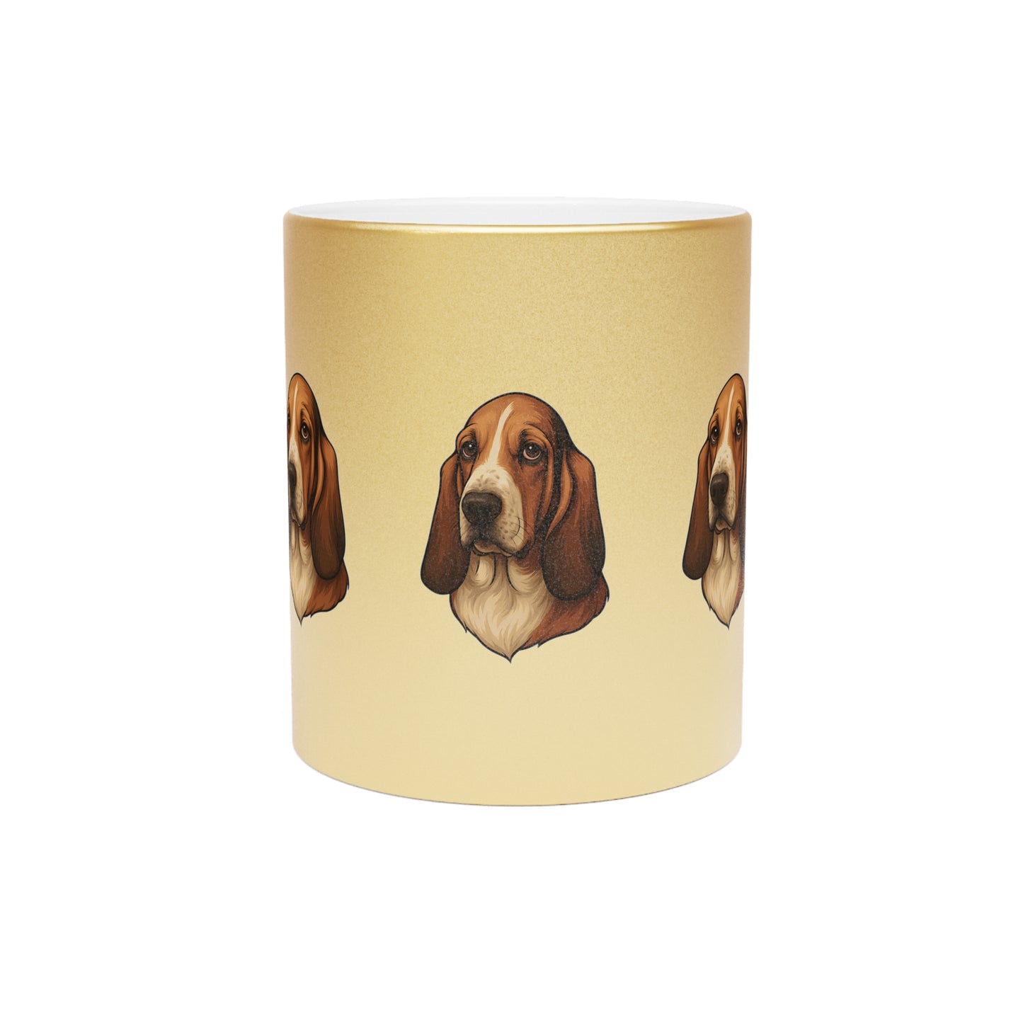 Basset Hound Head Metallic Coffee Mug