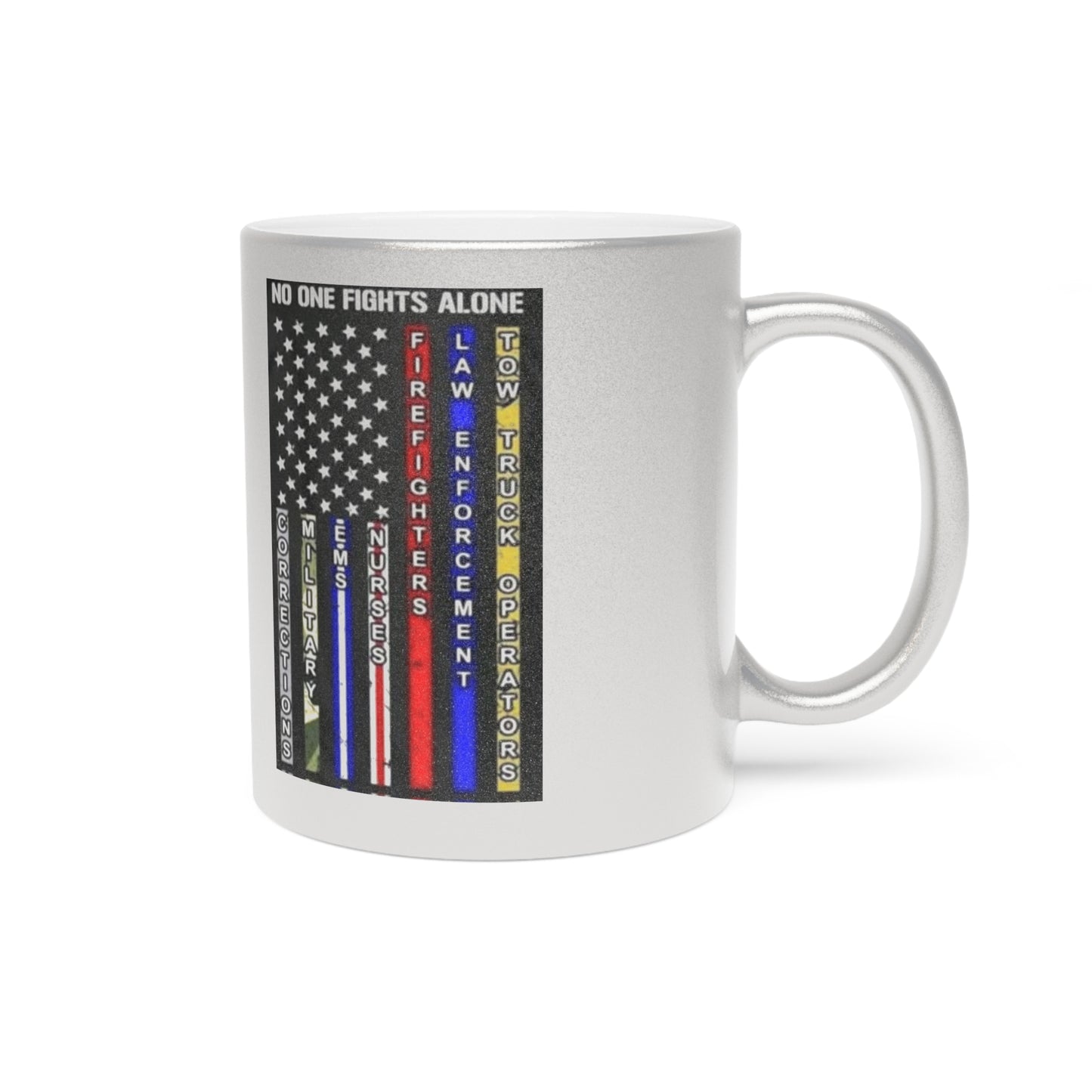 No One Fights Alone Metallic Coffee Mug