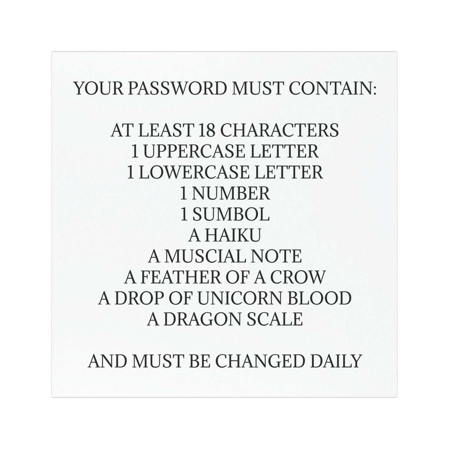 Password Indoor/Outdoor Magnet