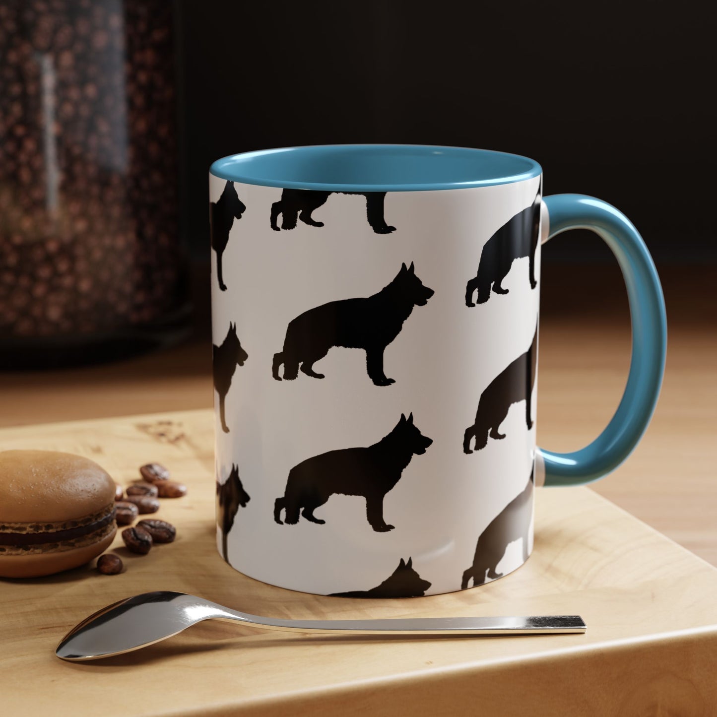 German Shepherd Silhouette 2-Tone Coffee Mug