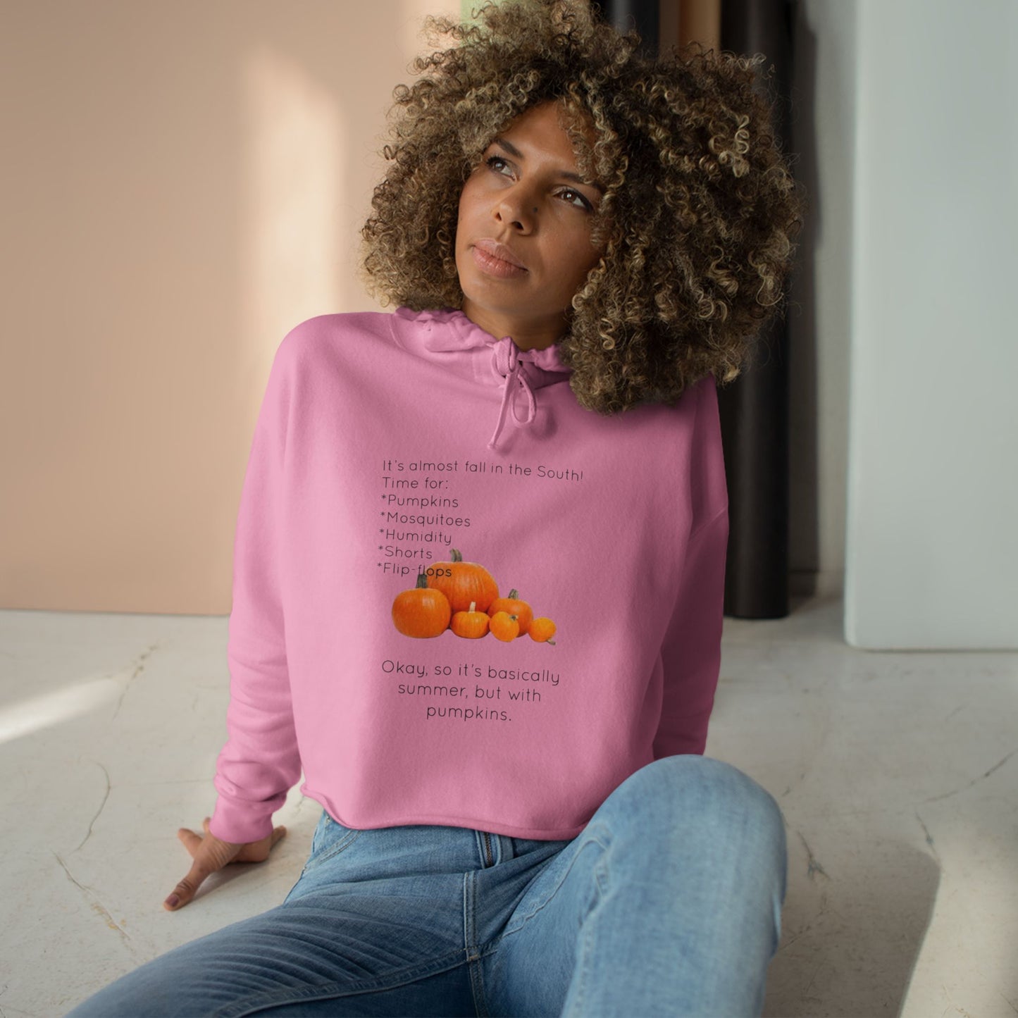 Fall In The South Women's Crop Hoodie